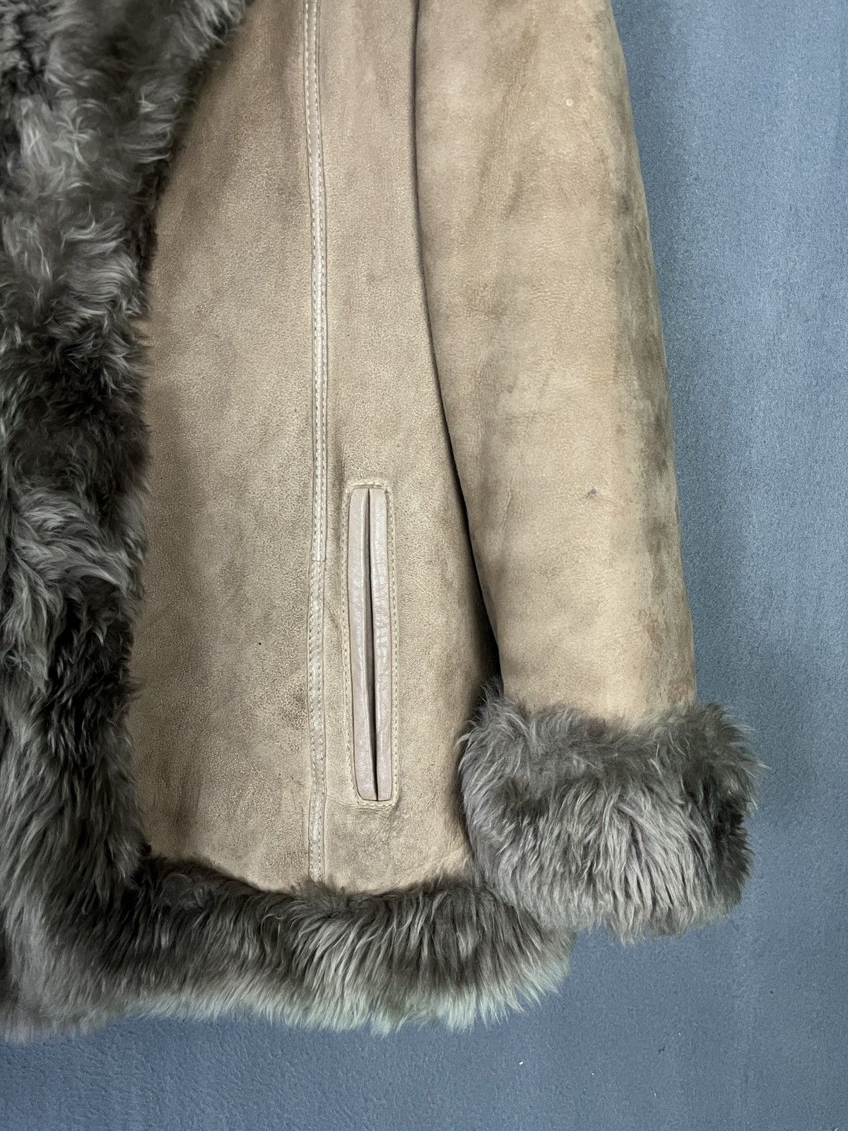 Designer ADAR MADE IN SPAIN SUEDE LEATHER JACKET SHEARLING FUR COAT Size US S / EU 44-46 / 1 - 5 Thumbnail