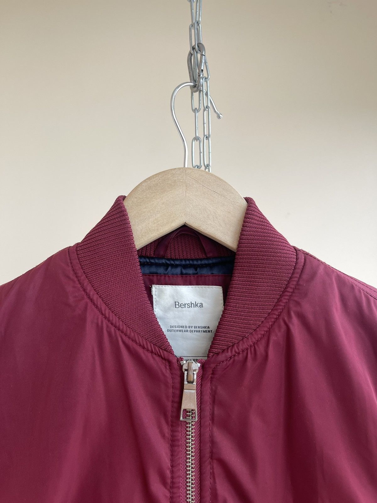 Bershka Bershka Premium Collection MA-1 Bomber Jacket Burgundy Size XS / US 0-2 / IT 36-38 - 3 Thumbnail