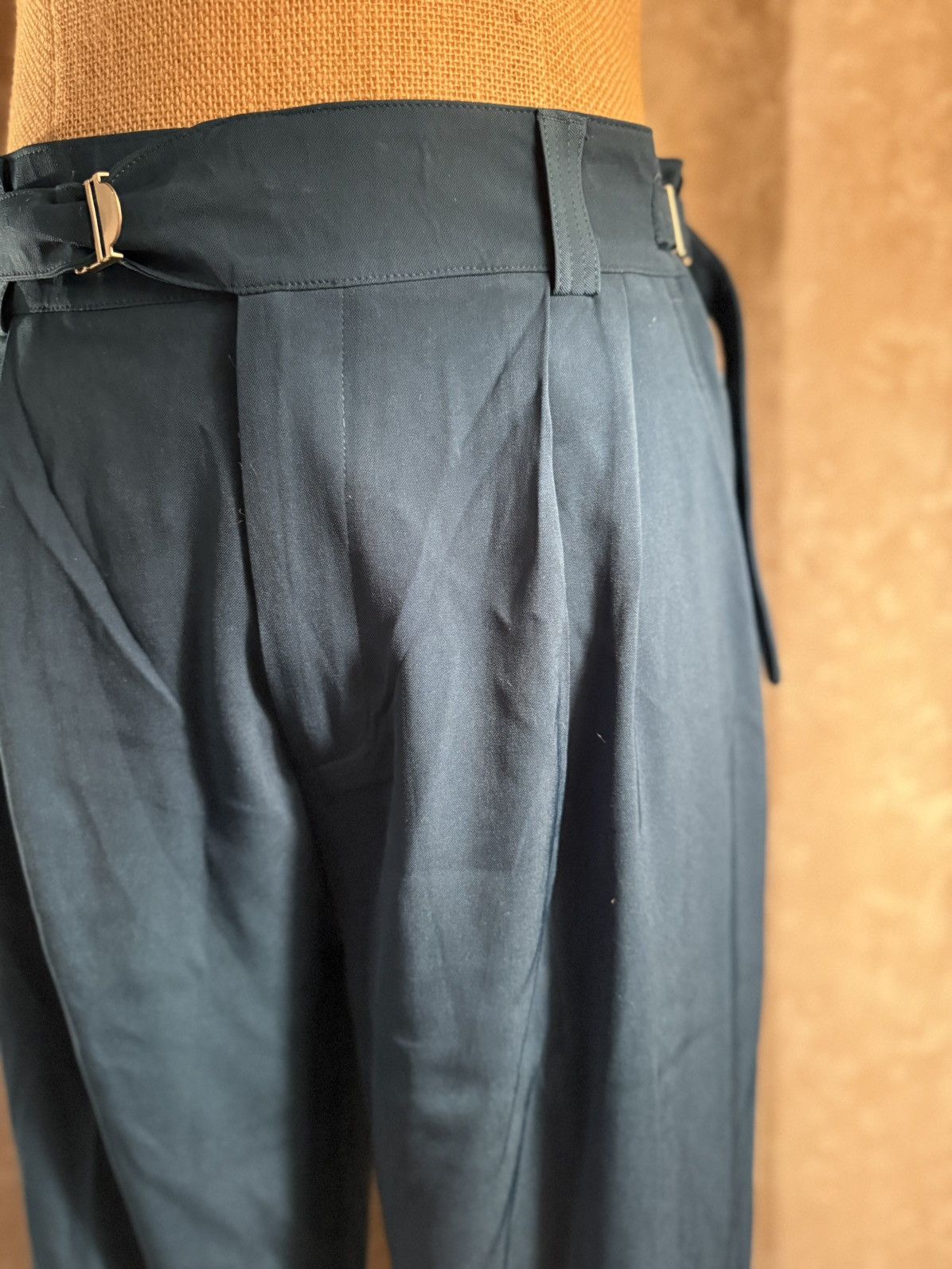 Designer Stylish Teal High-Waisted Trousers – Size 31 Size US 31 - 5 Thumbnail