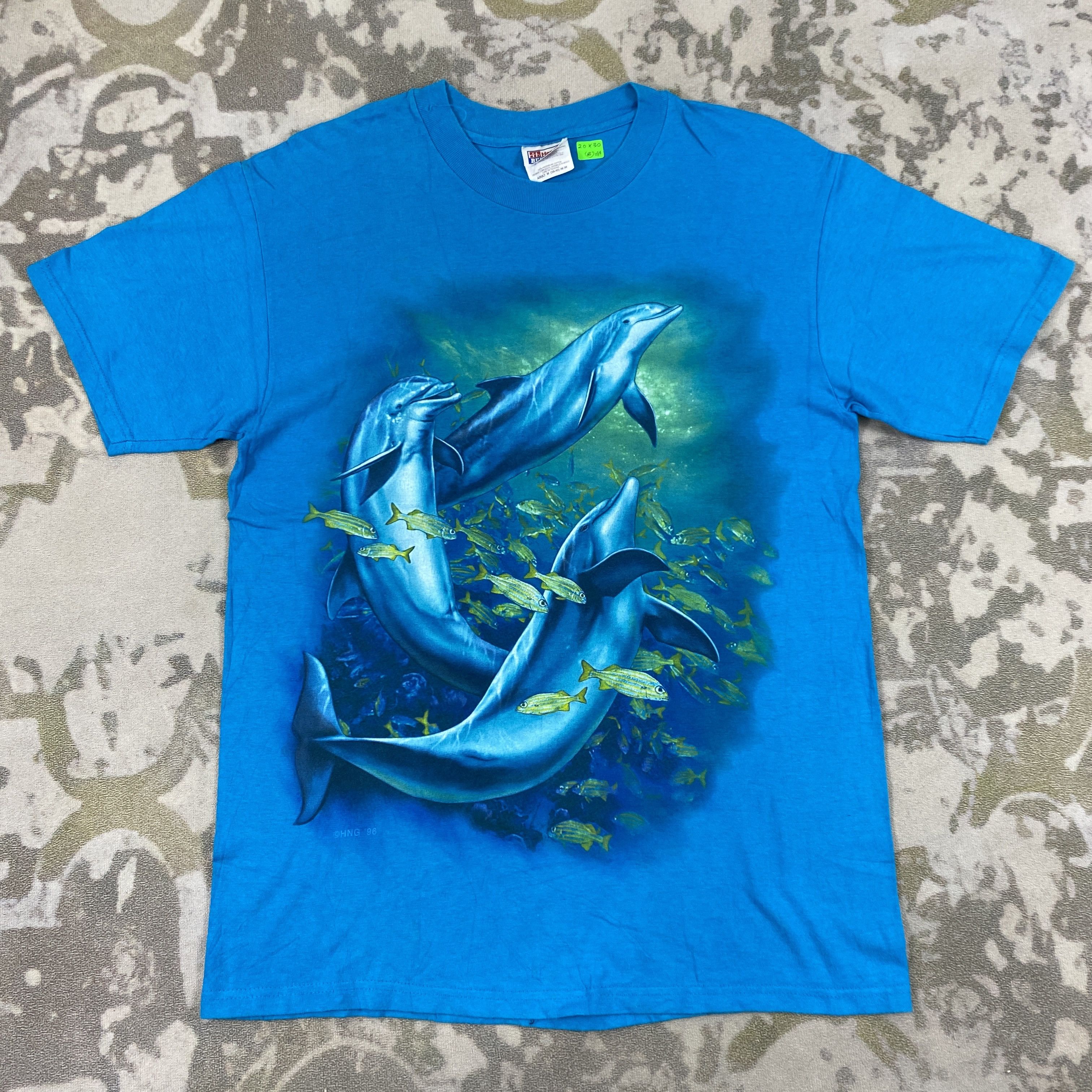 Anime Vintage Animal Dolphin T-Shirt B084 Size US XS / EU 42 / 0 - 1 Thumbnail