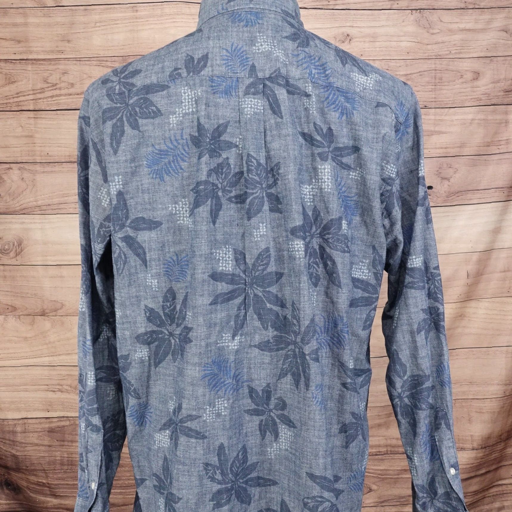 Chaps VINTAGE Chaps Men's Casual Shirt Large Blue Gray Floral Button-Down Long Sleeve Cotton Size US L / EU 52-54 / 3 - 4 Thumbnail