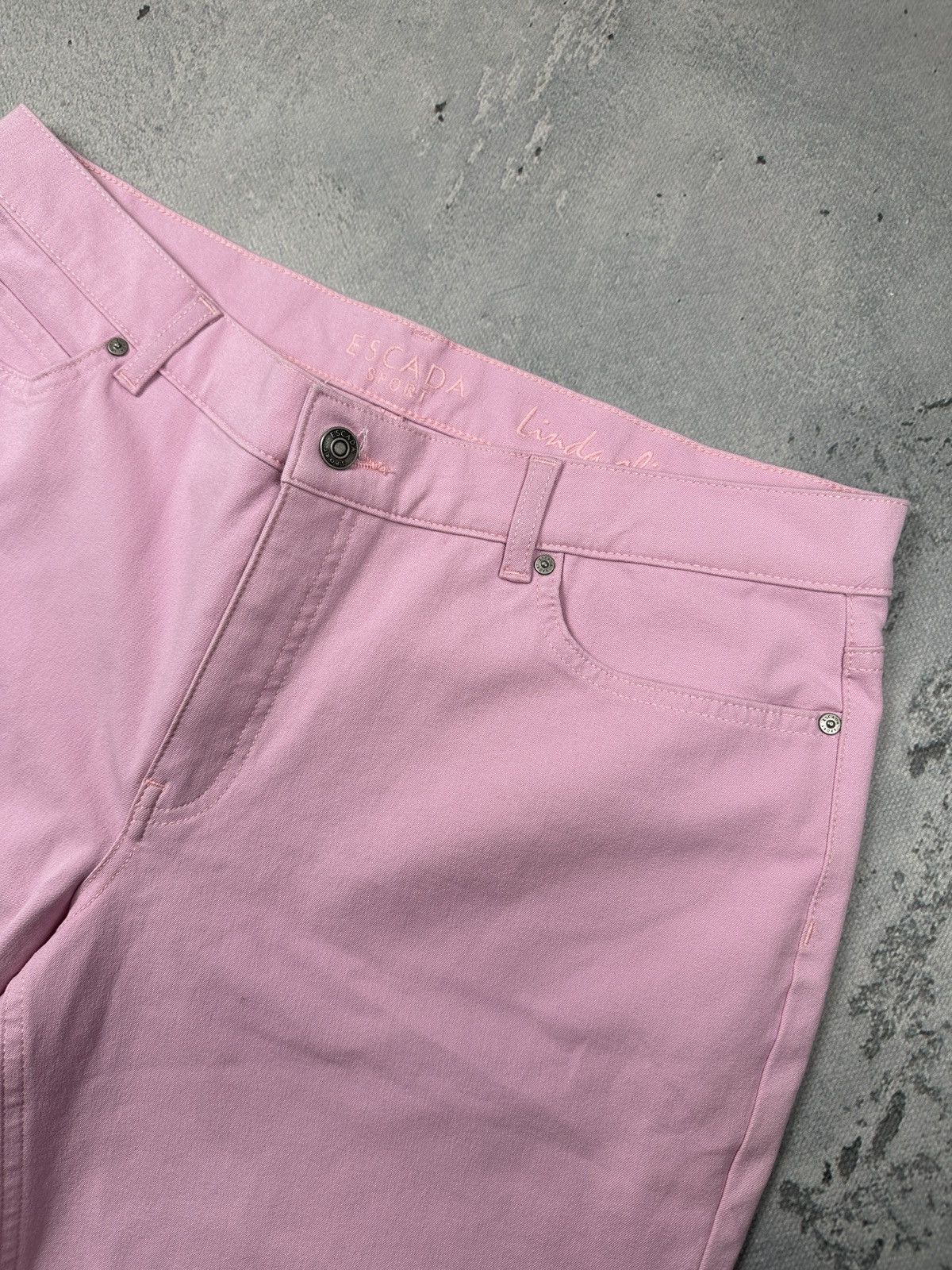 Escada Sport Escada Sport Linda Slim High Rise Pink Jeans Cream Rose Lux Size 36" / US 14 / IT 50 - 5 Thumbnail