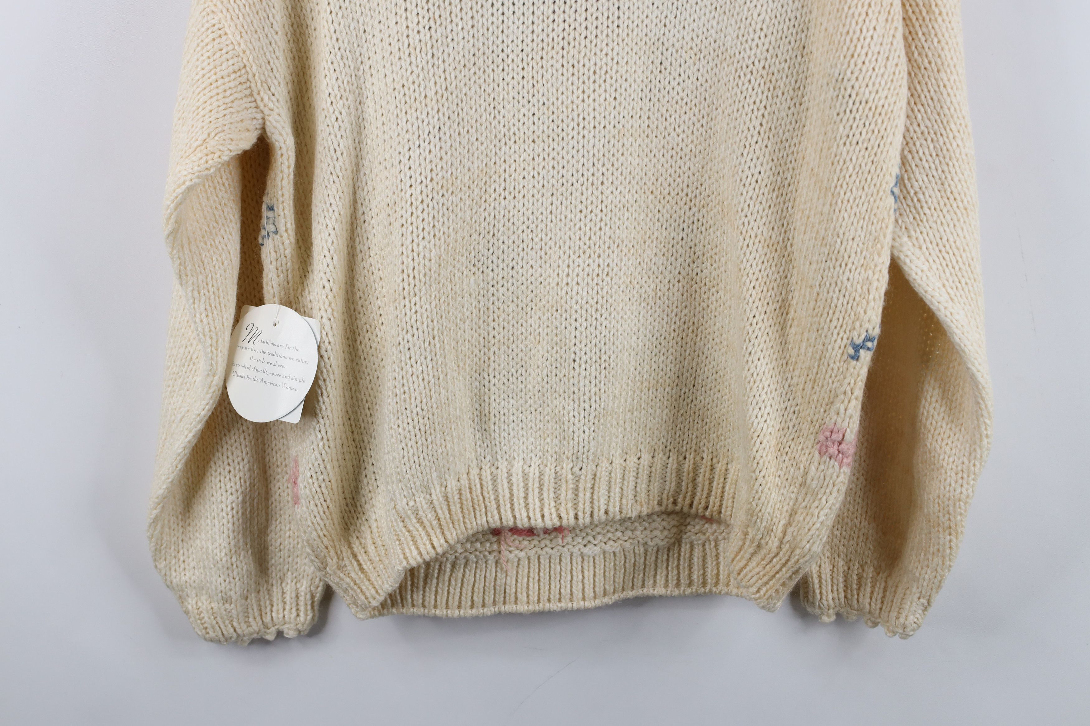 Vintage Deadstock Vintage 90s Streetwear Flower Floral Sweater Size M / US 6-8 / IT 42-44 - 13 Thumbnail
