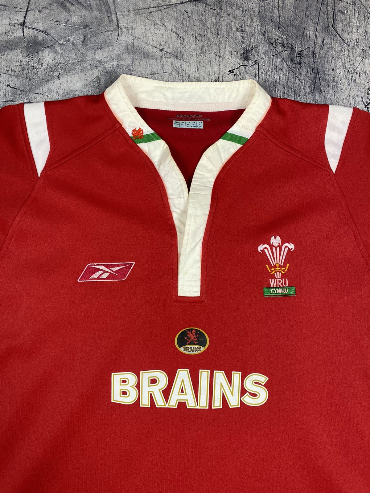 Reebok × Vintage Vintage Reebok Wales Brains W.R.U Rugby Jersey Shirt Size US XL / EU 56 / 4 - 5 Thumbnail