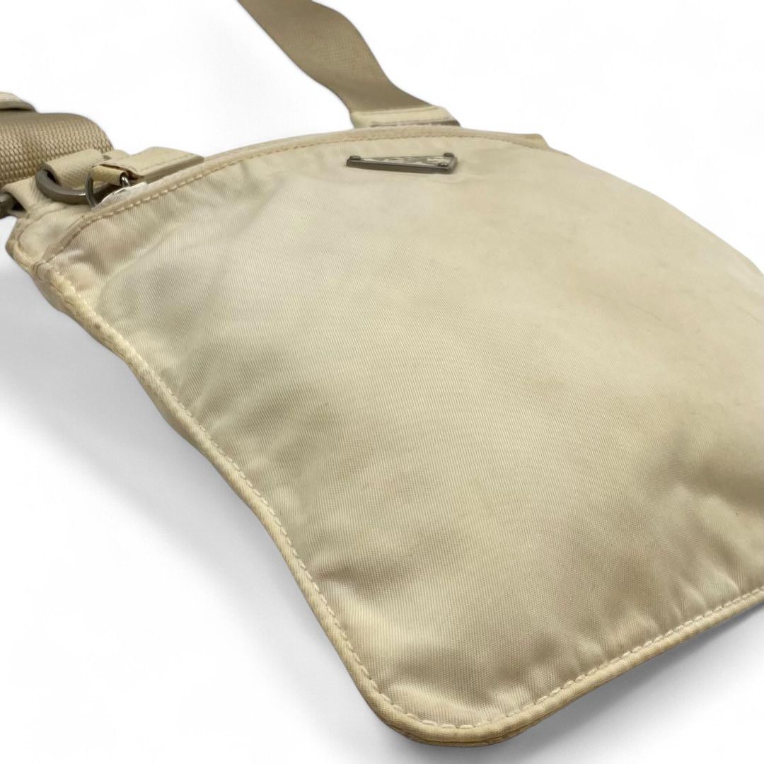 Prada Prada - Beige Handbag Shoulder Bag Nylon Triangle Logo Plate Size ONE SIZE - 6 Thumbnail