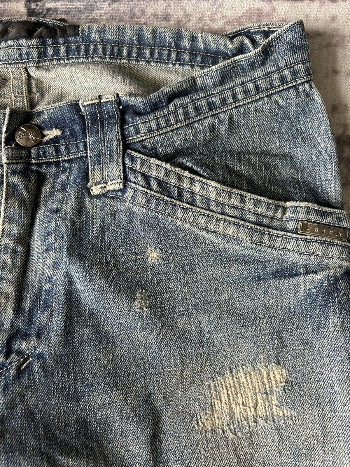 If Six Was Nine Roar Double Guns Distressed Jeans Size US 31 - 13 Thumbnail