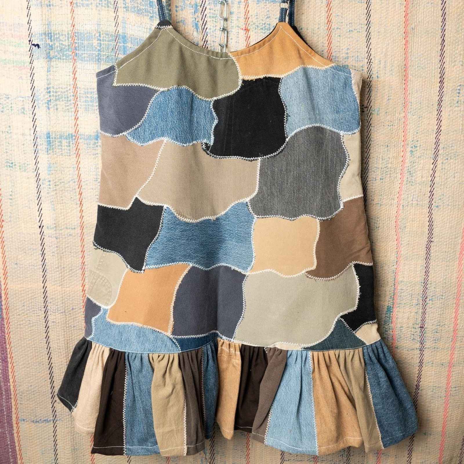 Other Custom patchwork mini dress with ruffle hem size large Size L / US 10 / IT 46 - 2 Thumbnail