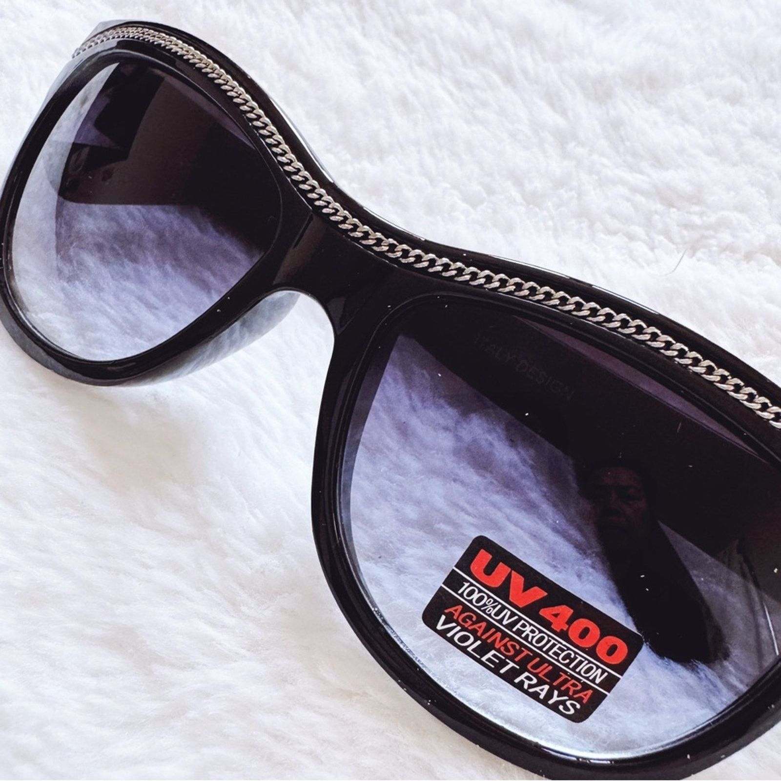 Other Rina Black w/Silver Accent Sunglasses Size ONE SIZE - 2 Thumbnail