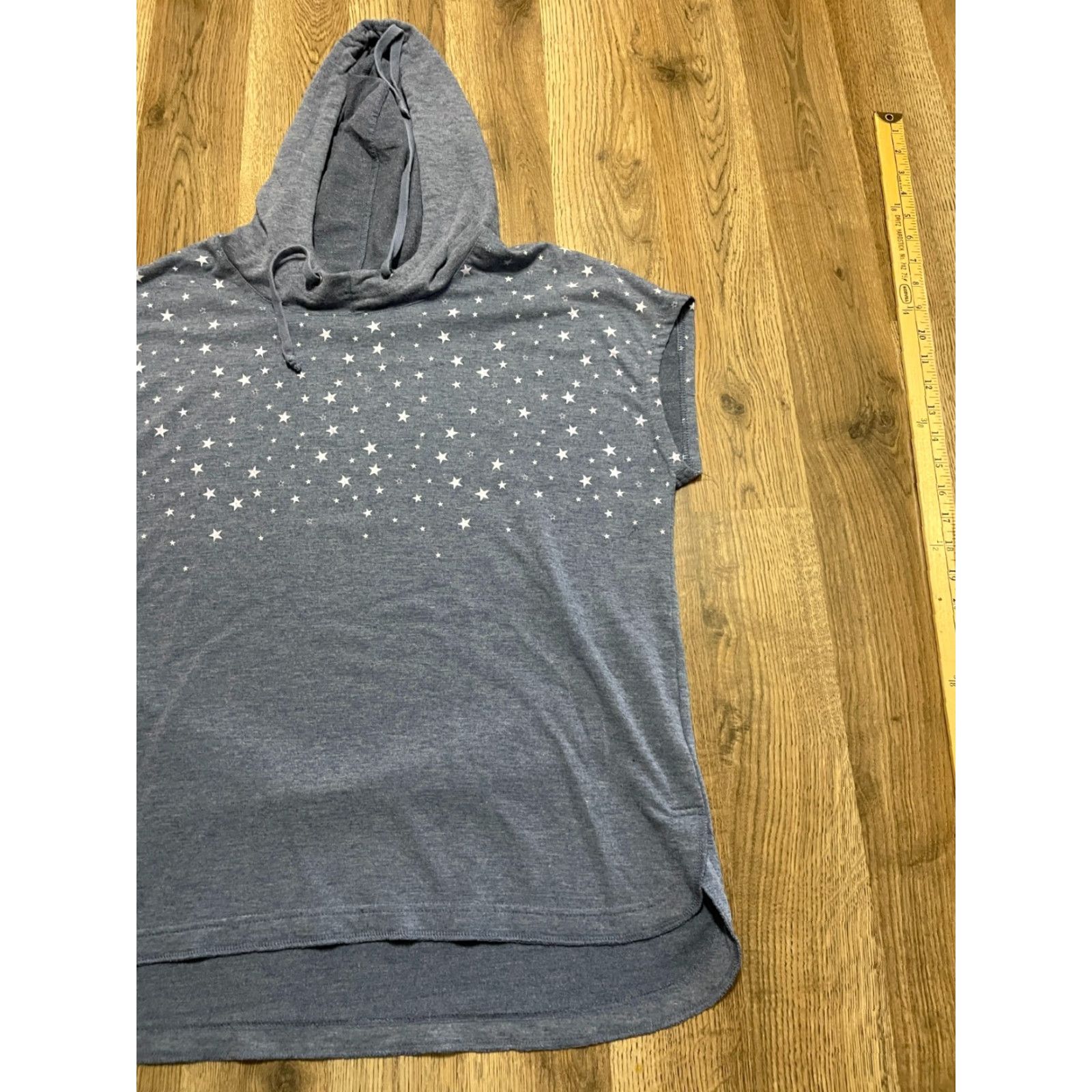 Vintage Jane & Delaney Shirt Women's Large Blue Sleeveless Hoodie Shirt Size L / US 10 / IT 46 - 3 Thumbnail