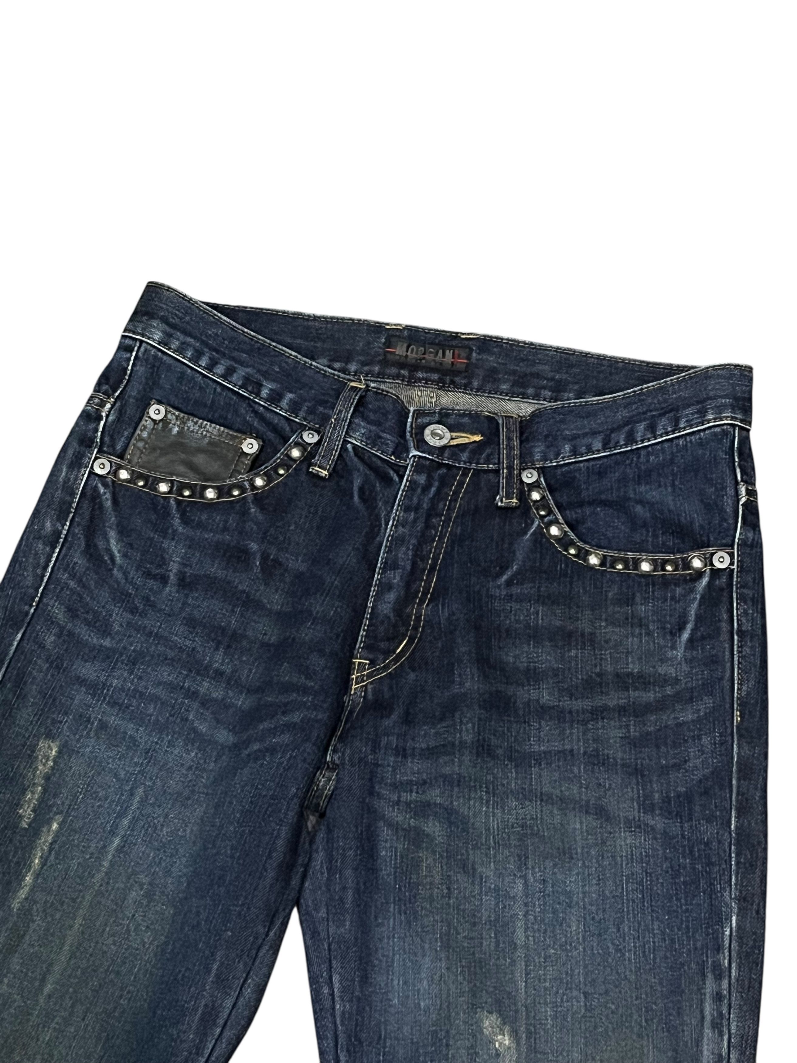 Morgan Homme Morgan Homme Vintage Studded Charcoal Super Flare Jeans Size 28" / US 6 / IT 42 - 5 Thumbnail