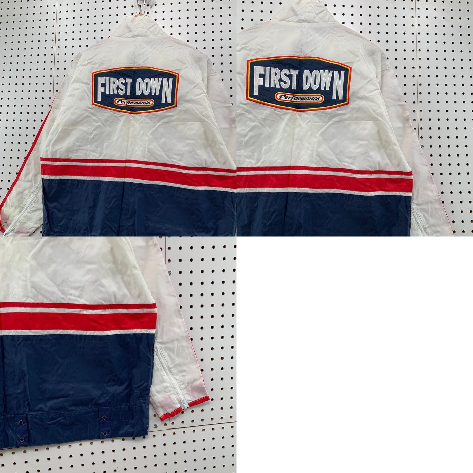 Vintage VINTAGE First Down Windbreaker Jacket Mens S White Racing Windbreaker Size US S / EU 44-46 / 1 - 10 Thumbnail