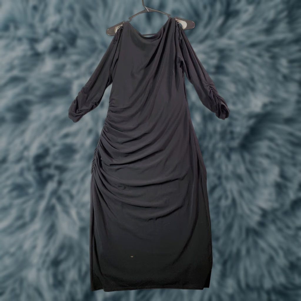 Laundry by Shelli Segal Laundry by Shelli Segal Long Maxi Dress Womens Size 12 Black Long Sleeve V Neck Size XL / US 12-14 / IT 48-50 - 1 Thumbnail
