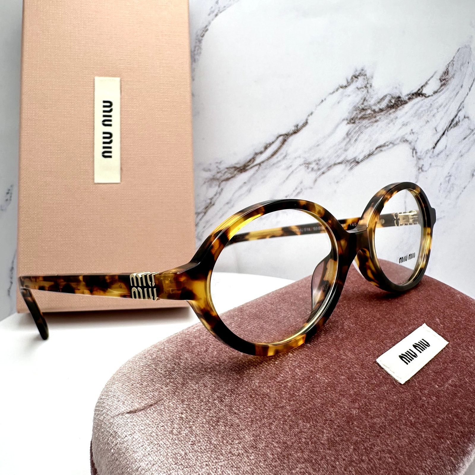 Miu Miu NEW MIU MIU Womens Eyeglasses Brown Oval Full Rim Frames Size ONE SIZE - 16 Thumbnail