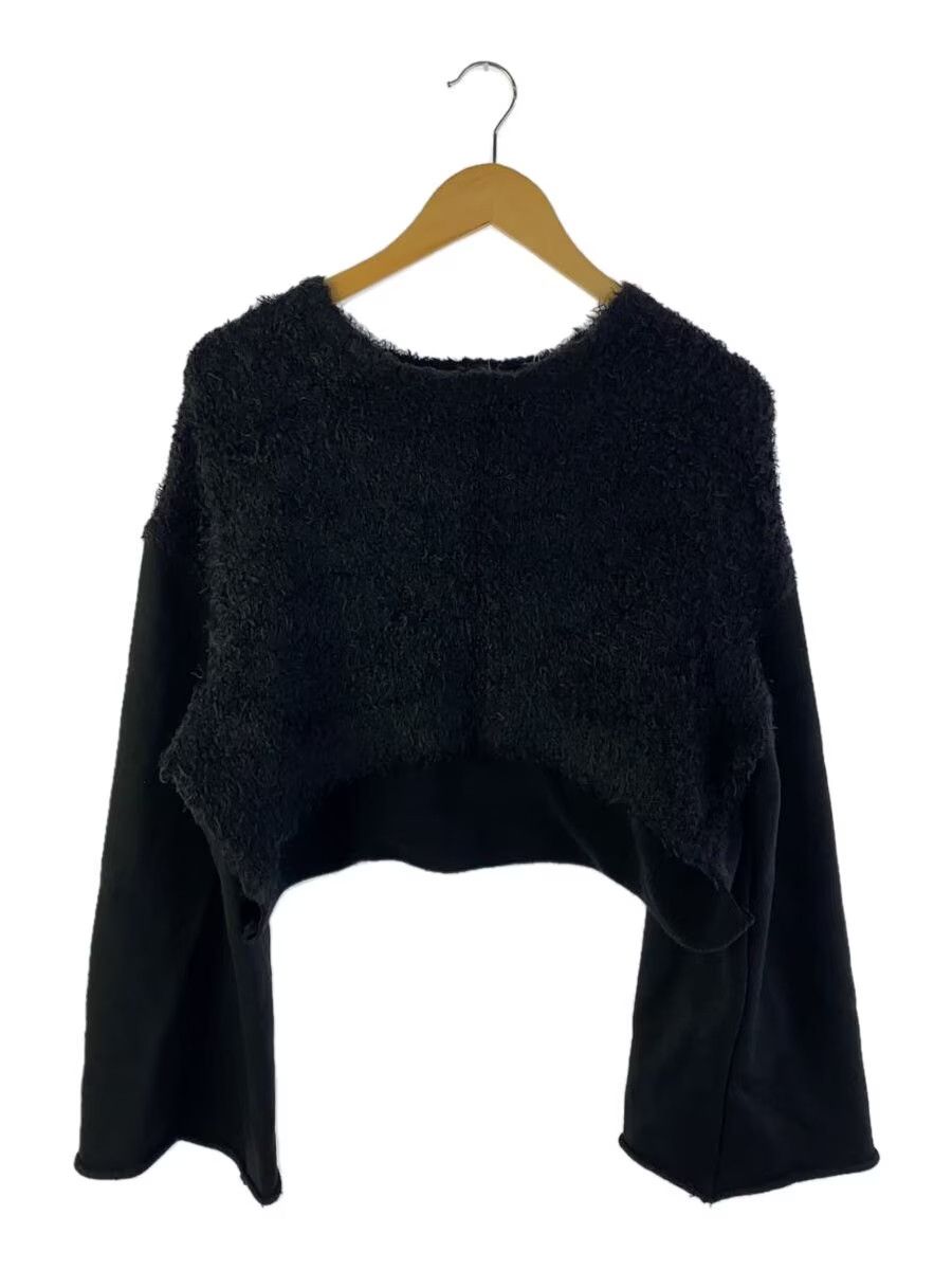 Y's × Yohji Yamamoto Wide Cropped Hybrid Fluffy Knit Sweatshirt Size M / US 6-8 / IT 42-44 - 1 Thumbnail