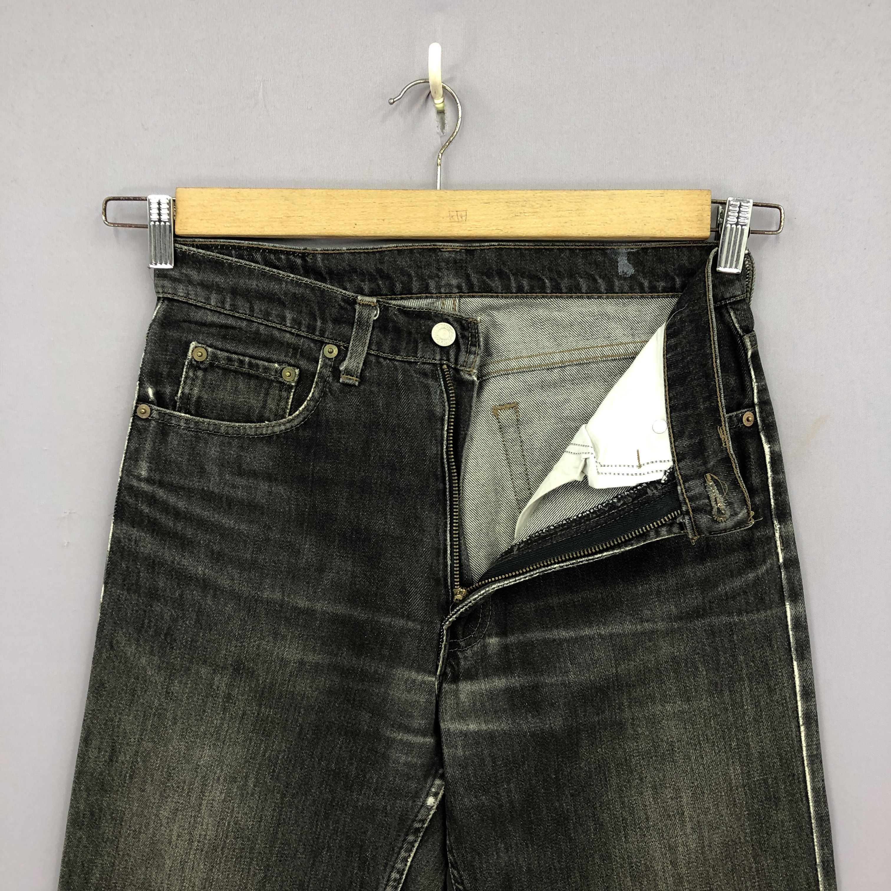 Levi's Vintage Levis 626 Super Bl;ack Ripped Jeans Denim BS47168 Size US 30 / EU 46 - 5 Thumbnail