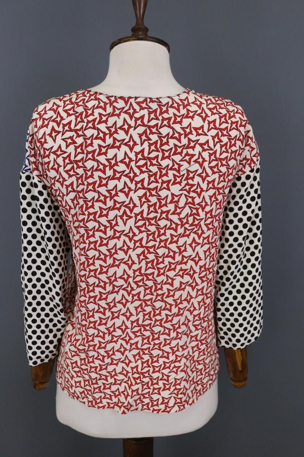 Designer Dorothee Schumacher Printed Dotted Top Shirt Blouse Size 2 Size M / US 6-8 / IT 42-44 - 8 Thumbnail