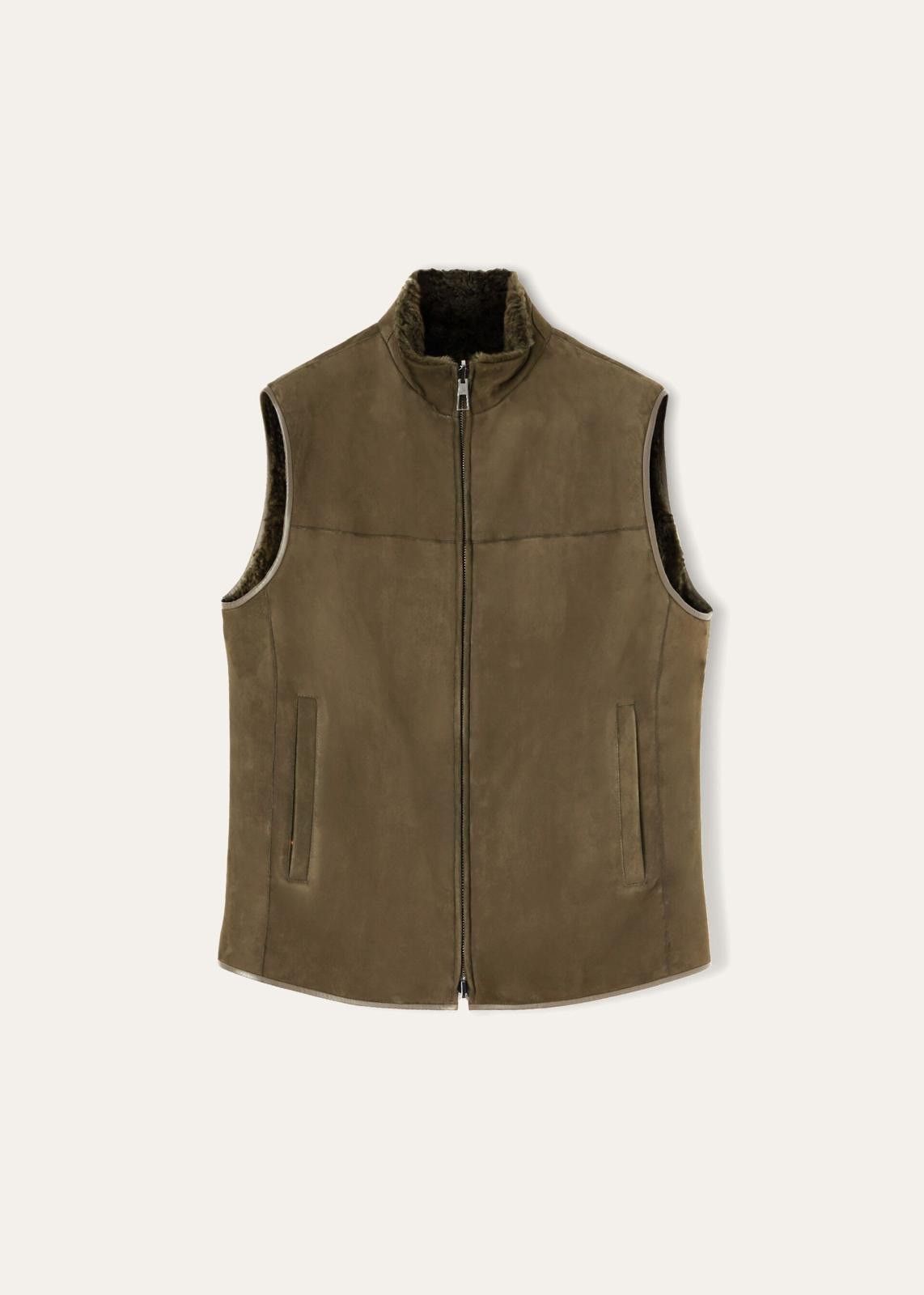 Loro Piana o1srvl11e1224 Shearling Marlin Vest in Green Size US M / EU 48-50 / 2 - 1 Thumbnail