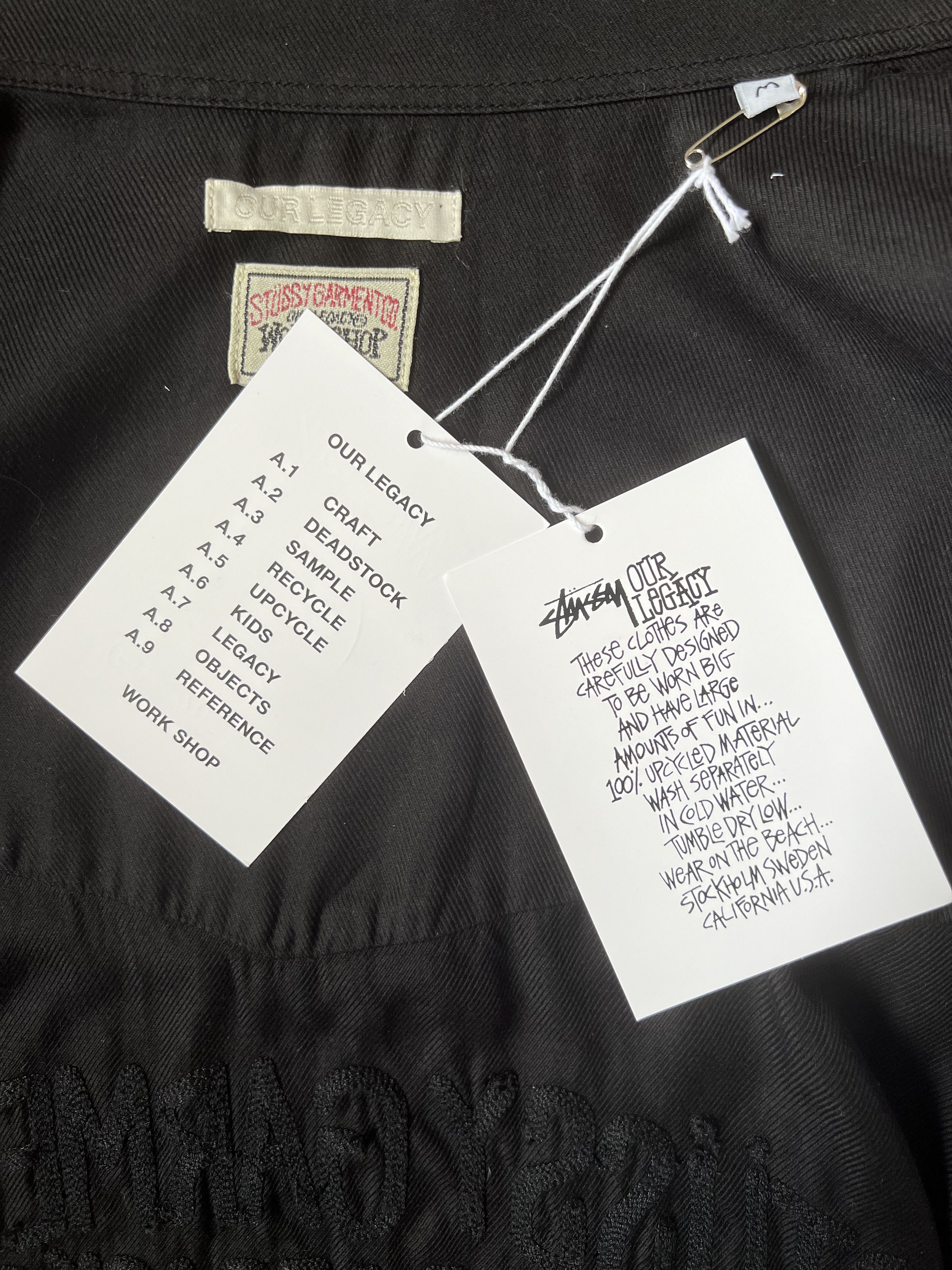 Our Legacy × Stussy 💚 Stussy x Our Legacy Workshop Ranch Shirt Black Medium NEW Size US M / EU 48-50 / 2 - 15 Thumbnail