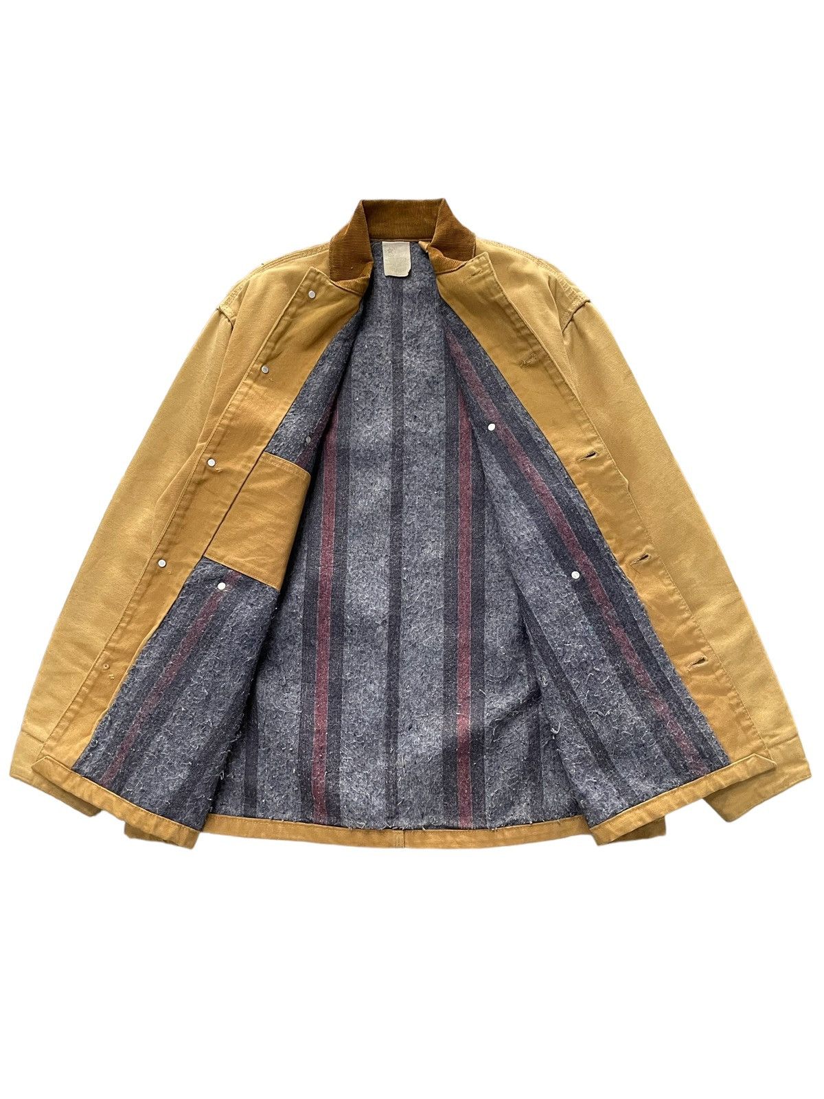 Carhartt × Vintage 80s Vintage Carhartt Blanked Lined Chore Jacket Made In USA Size US L / EU 52-54 / 3 - 4 Thumbnail