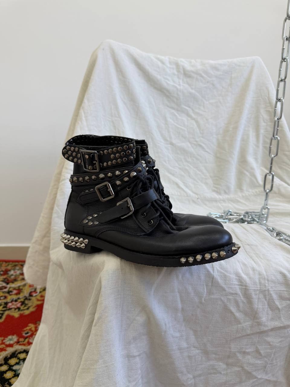 Yves Saint Laurent YvesSaintLaurent Ankle-Zip Goth Opium Style Leather Boots Size US 6.5 / IT 36.5 - 4 Thumbnail