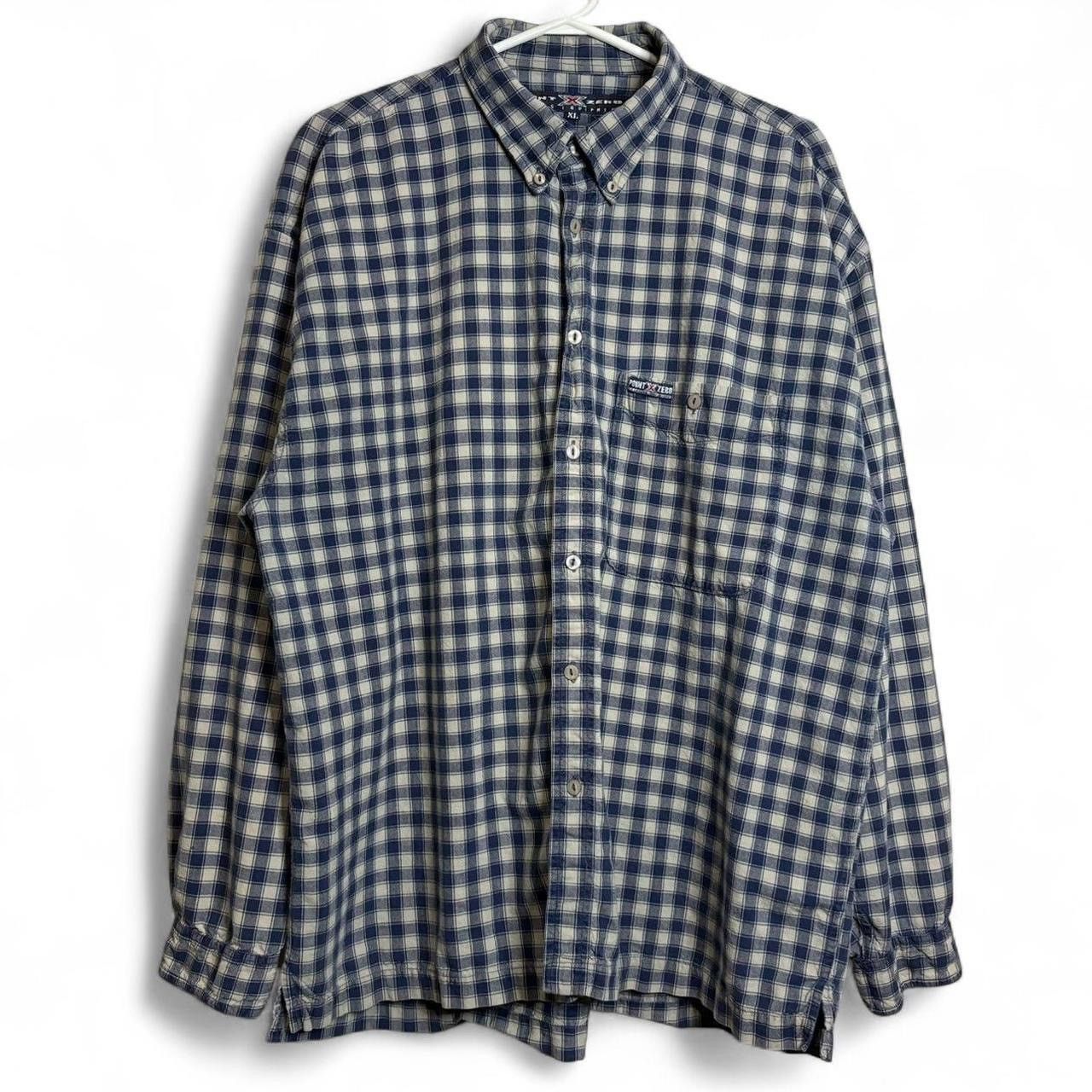 Point Zero × Vintage Vintage 90s Plaid Checkered Blue And White Button-Up Shirt Size US XL / EU 56 / 4 - 1 Thumbnail