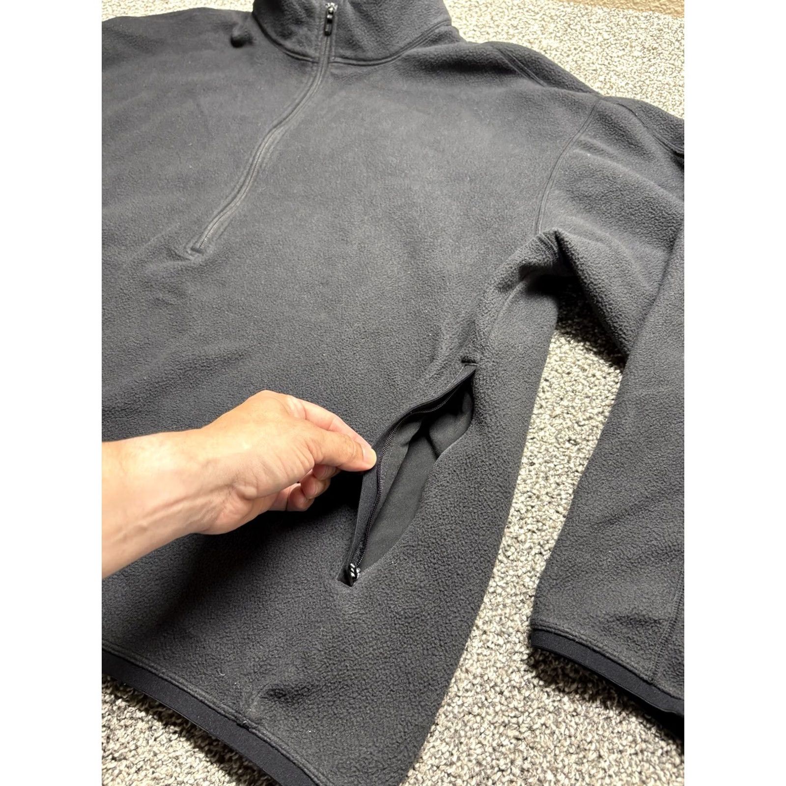 Lululemon Lululemon Sweatshirt Fleece Half Zip Mens XL Black Kangaroo Pocket LM3DTCS Size US XL / EU 56 / 4 - 7 Thumbnail