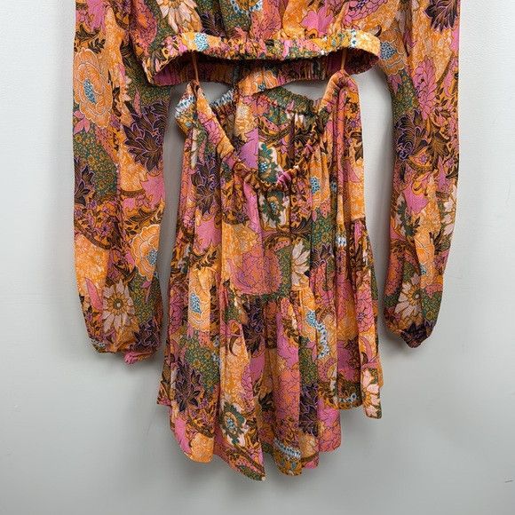 A.L.C. A.L.C. Izzy Fit-&-Flare Silk Mini floral print cut out Dress Size L / US 10 / IT 46 - 11 Thumbnail