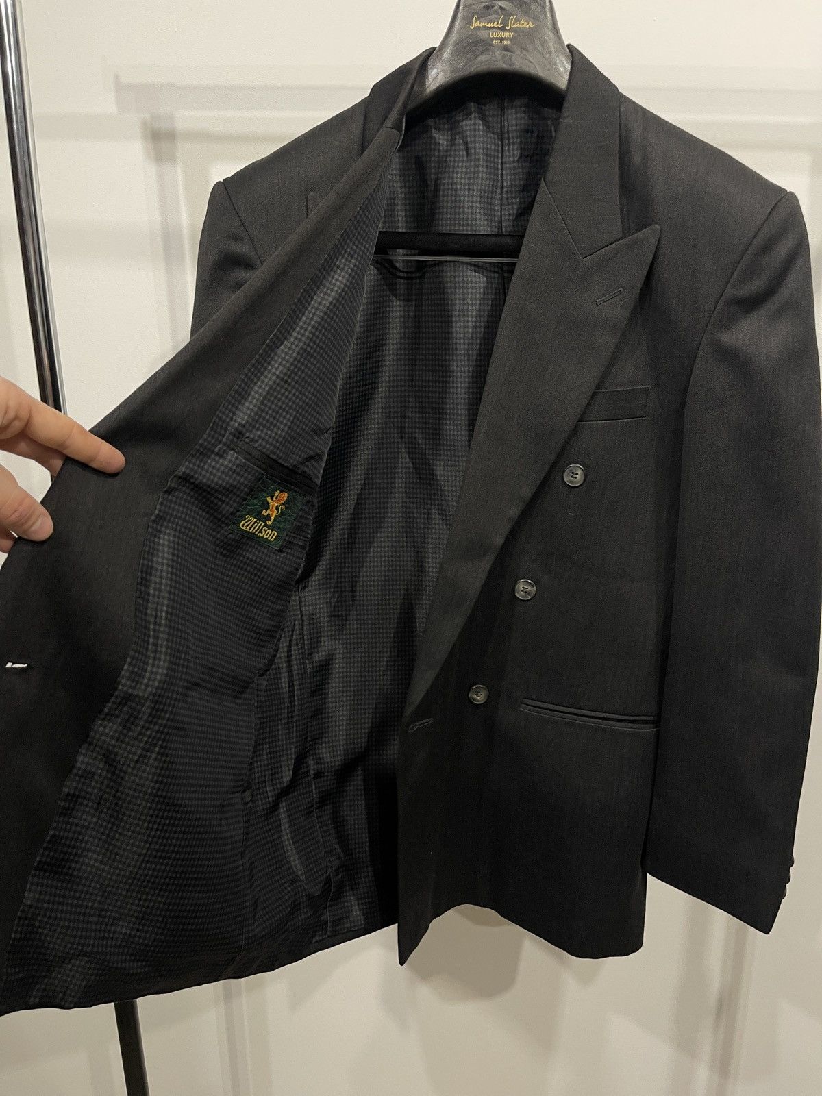 Vintage Vintage double-breasted blazer willson jacket black Size 38R - 6 Thumbnail