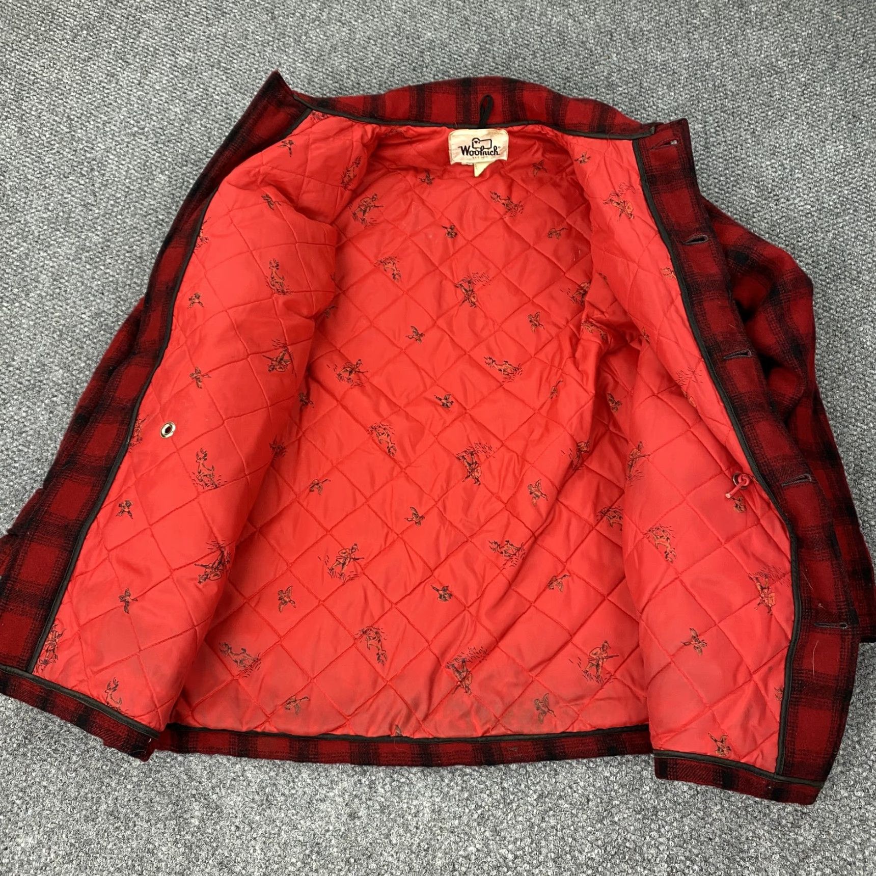 Vintage VINTAGE Woolrich Men's Jacket 40 Outdoor Hunting Quilted Lined Plaid Wool 80s Size US XXS / EU 40 - 5 Thumbnail