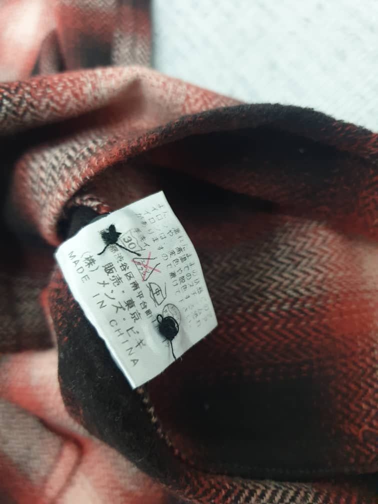 Japanese Brand 💥Collective red checkered flannel shadow shirt Size US M / EU 48-50 / 2 - 4 Thumbnail