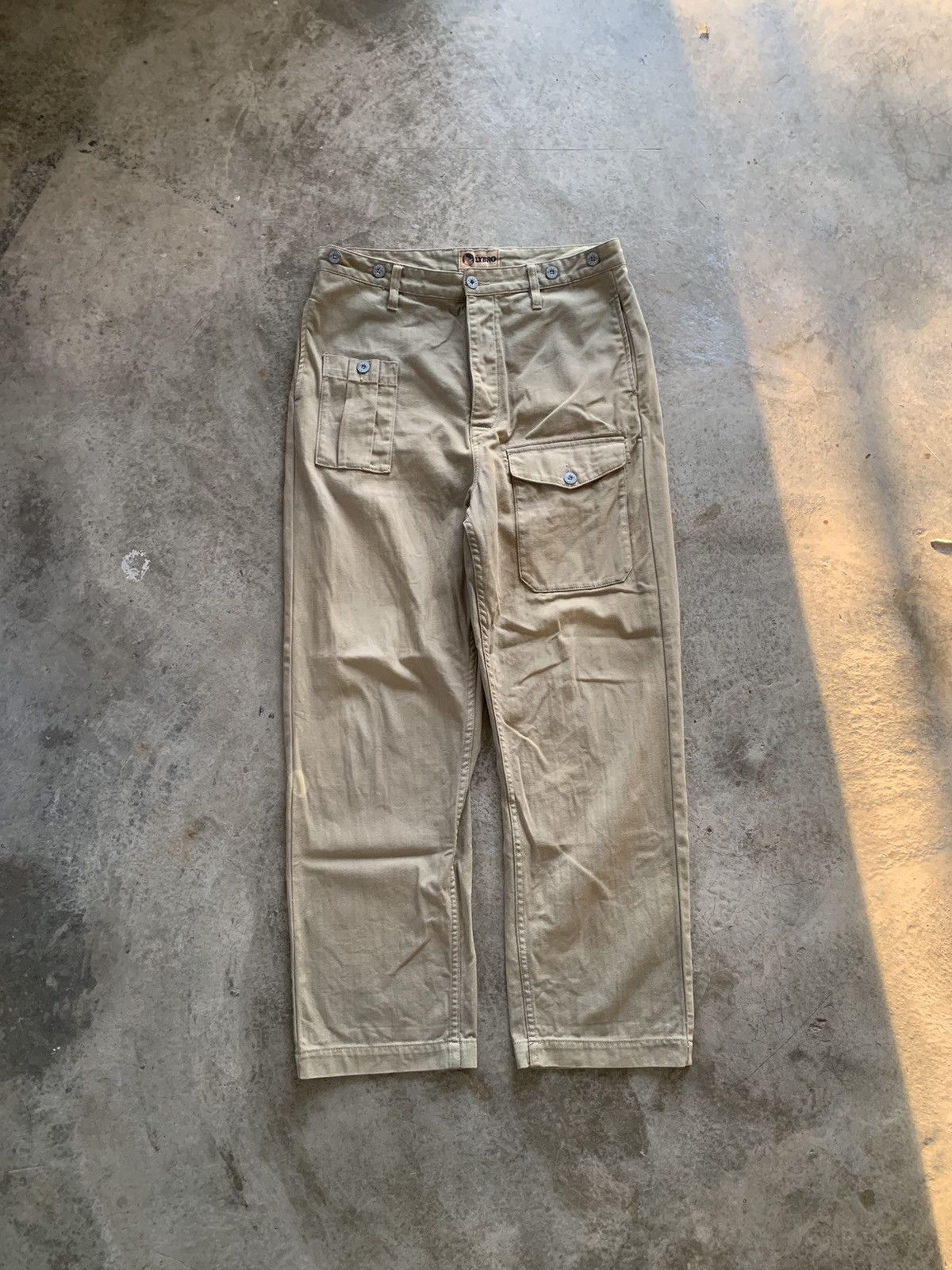 Nigel Cabourn LYBRO by Nigel Cabourn herringbone military design pants Size US 36 / EU 52 - 1 Thumbnail