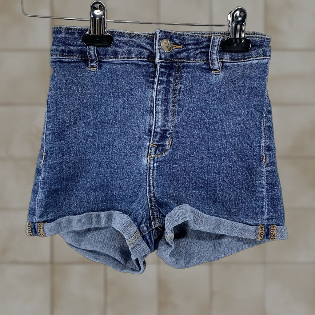 H&M VINTAGE H&M Divided Women's High-Rise Denim Shorts Stretch Cotton Casual Holiday Beach US 4 Size 27" / US 4 / IT 40 - 1 Thumbnail