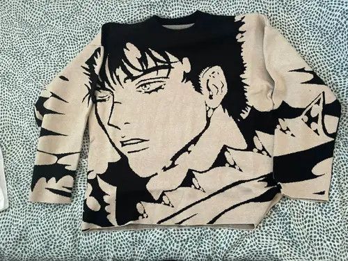 Knitted Sweater men Gothic portrait Print