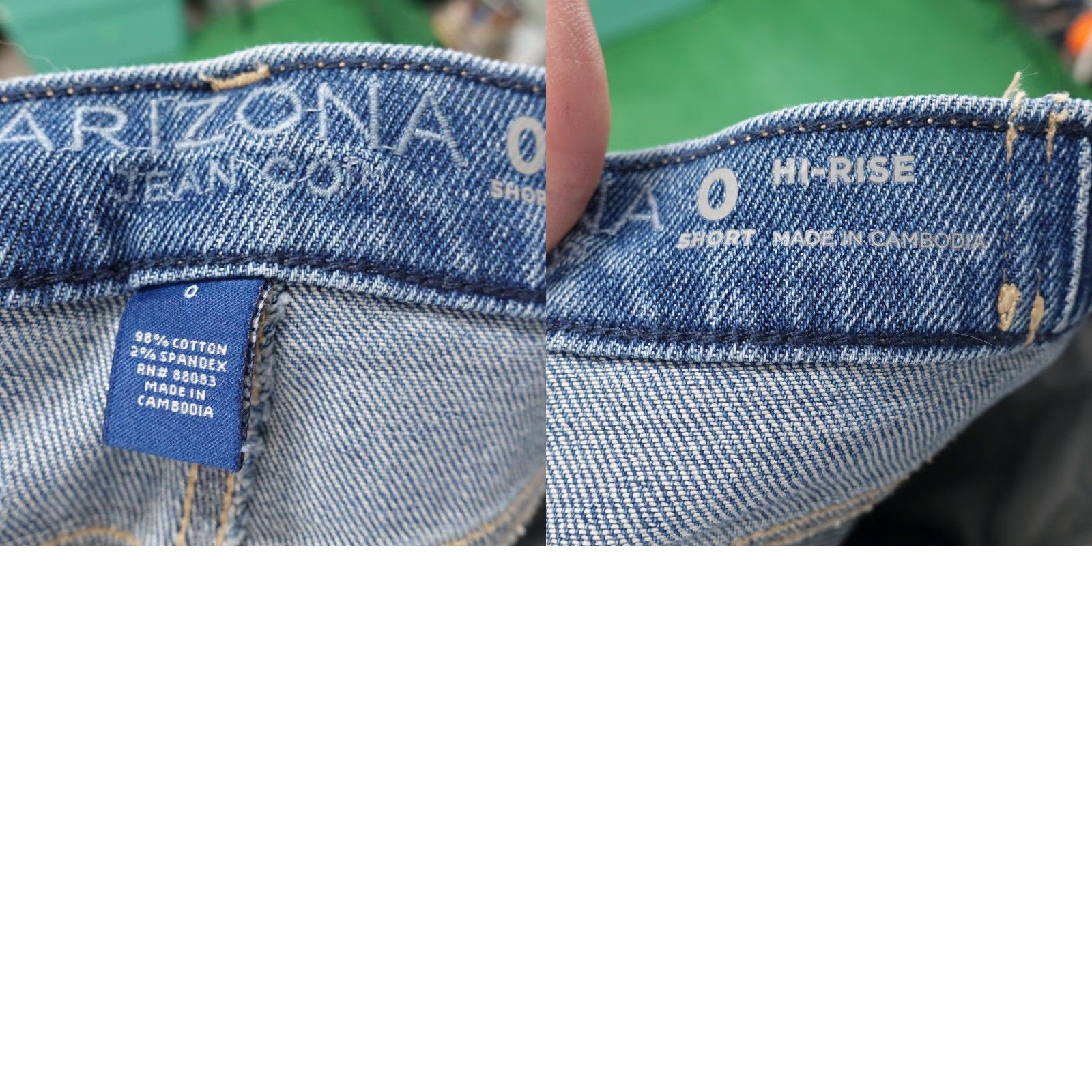 Vintage Arizona Jeans Women's High-Rise Denim Shorts Size 0 Blue Casual Summer 2020s Size 25" / US 0 / IT 36 - 8 Thumbnail