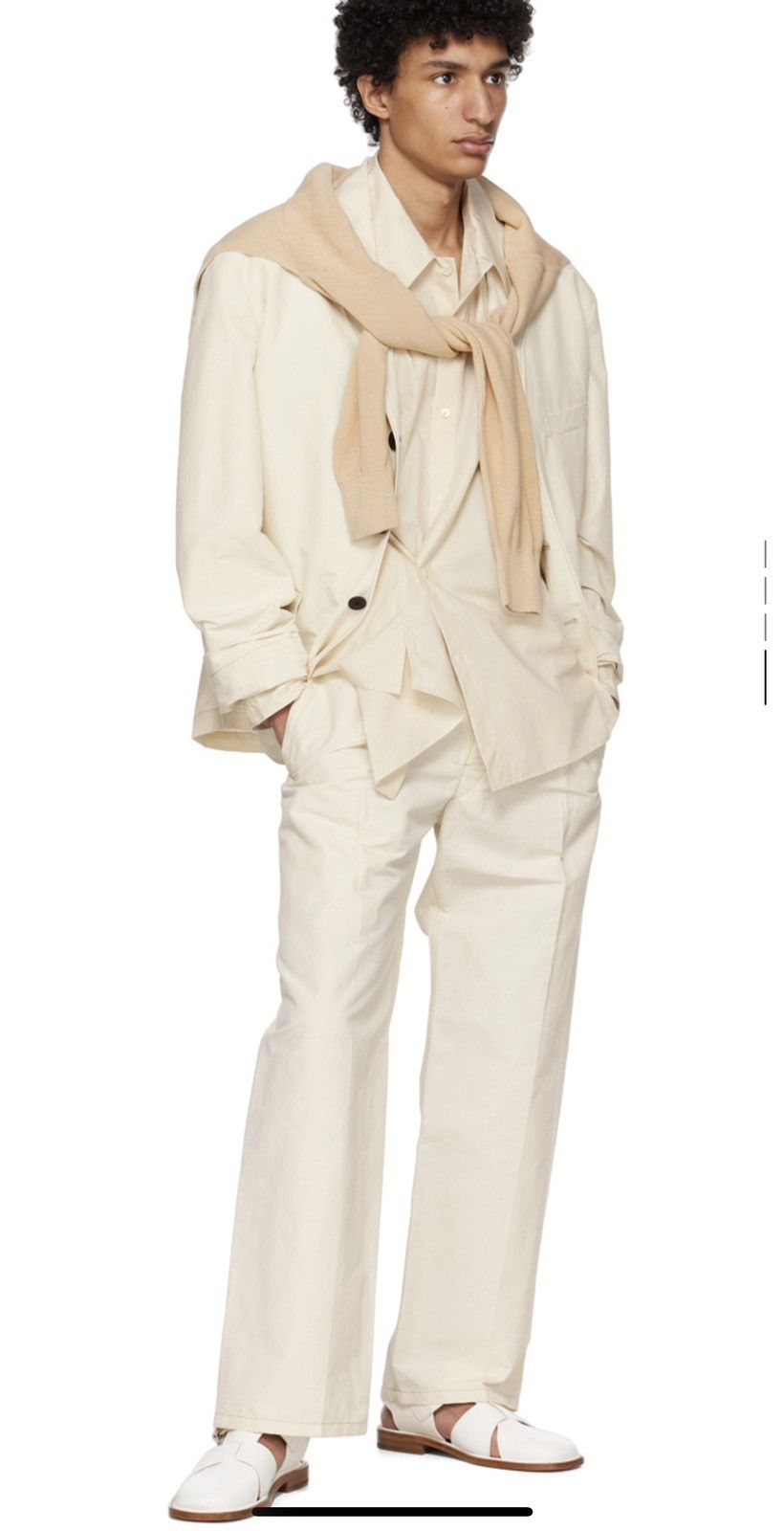 Lemaire Lemaire Off-White Short Blazer Size 46S - 2 Thumbnail