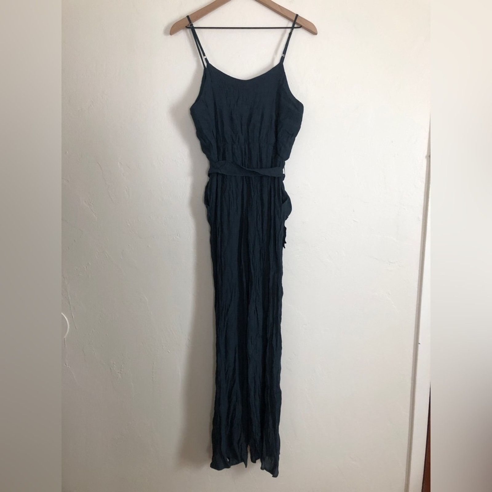 Other Flawless Navy Blue Wide Leg Spaghetti Strap Romper Jumpsuit Size 30" / US 8 / IT 44 - 8 Thumbnail
