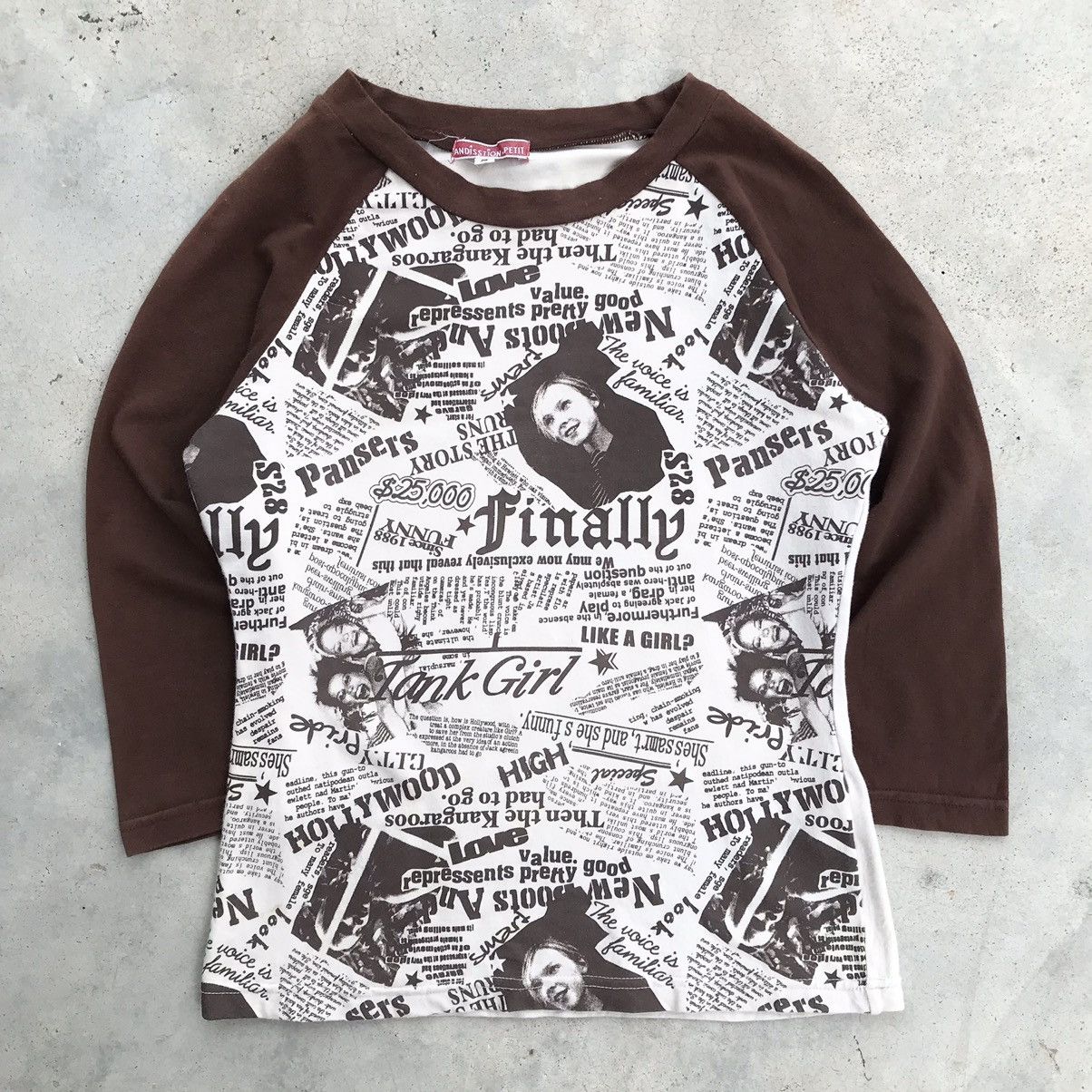 image of Beauty Beast x Hysteric Glamour 2000's Andisstion Petit - Like A Girl Raglan Cropped T-Shirt in Cre