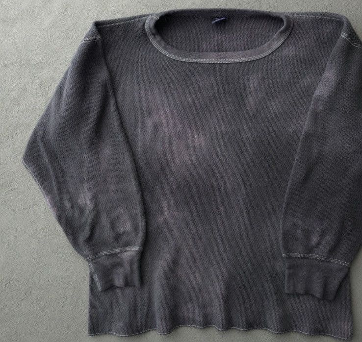 Hanes Vintage 70s Kmart Faded Black Charcoal waffle Thermal Shirt Size US L / EU 52-54 / 3 - 4 Thumbnail