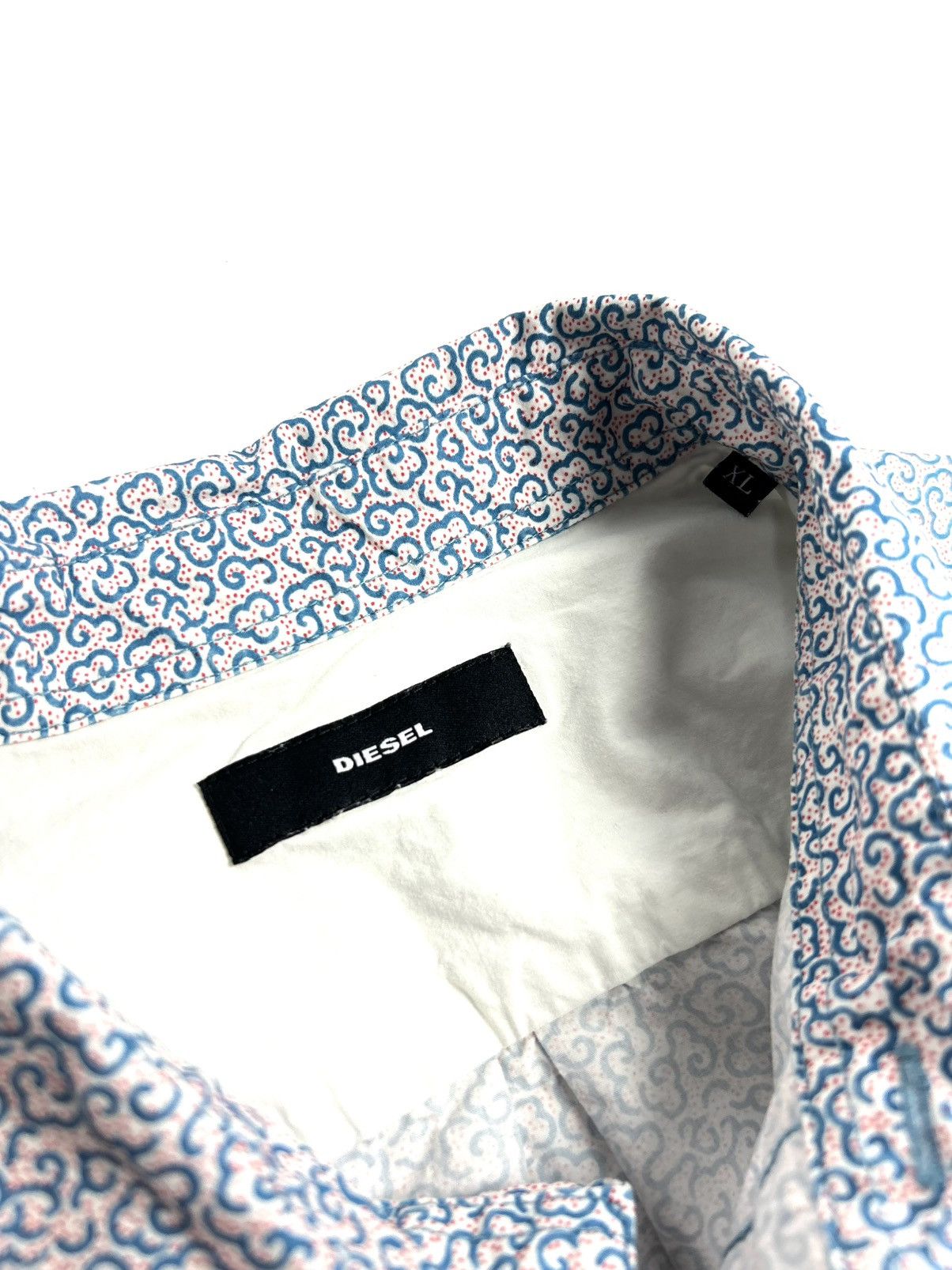 Diesel Diesel Button-Up Shirt Blue Abstract Cloud Print Vintage Xl Size US XL / EU 56 / 4 - 13 Thumbnail