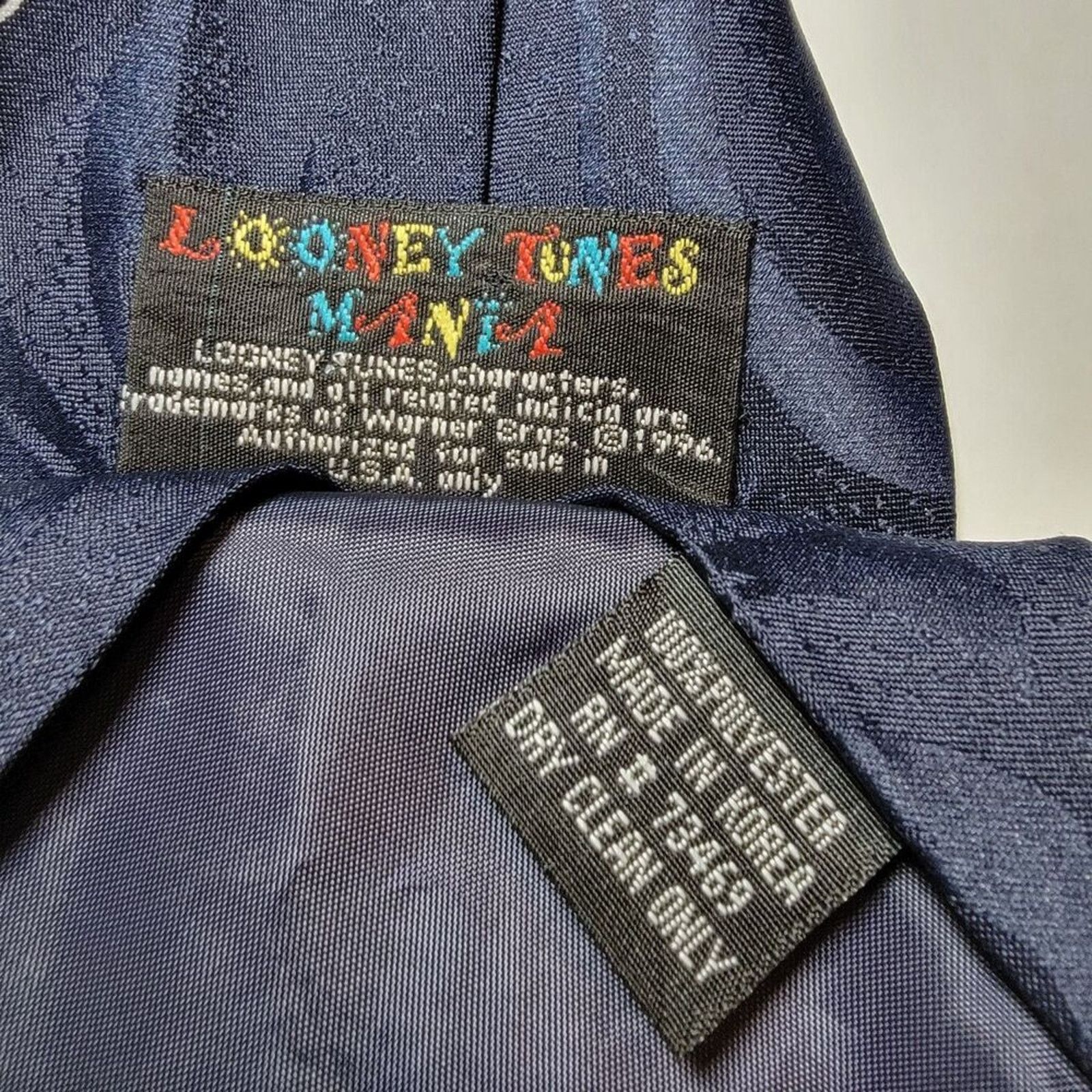 Other Looney Tunes Mania 1996 Tie Navy Character Sports Pose Size ONE SIZE - 4 Thumbnail