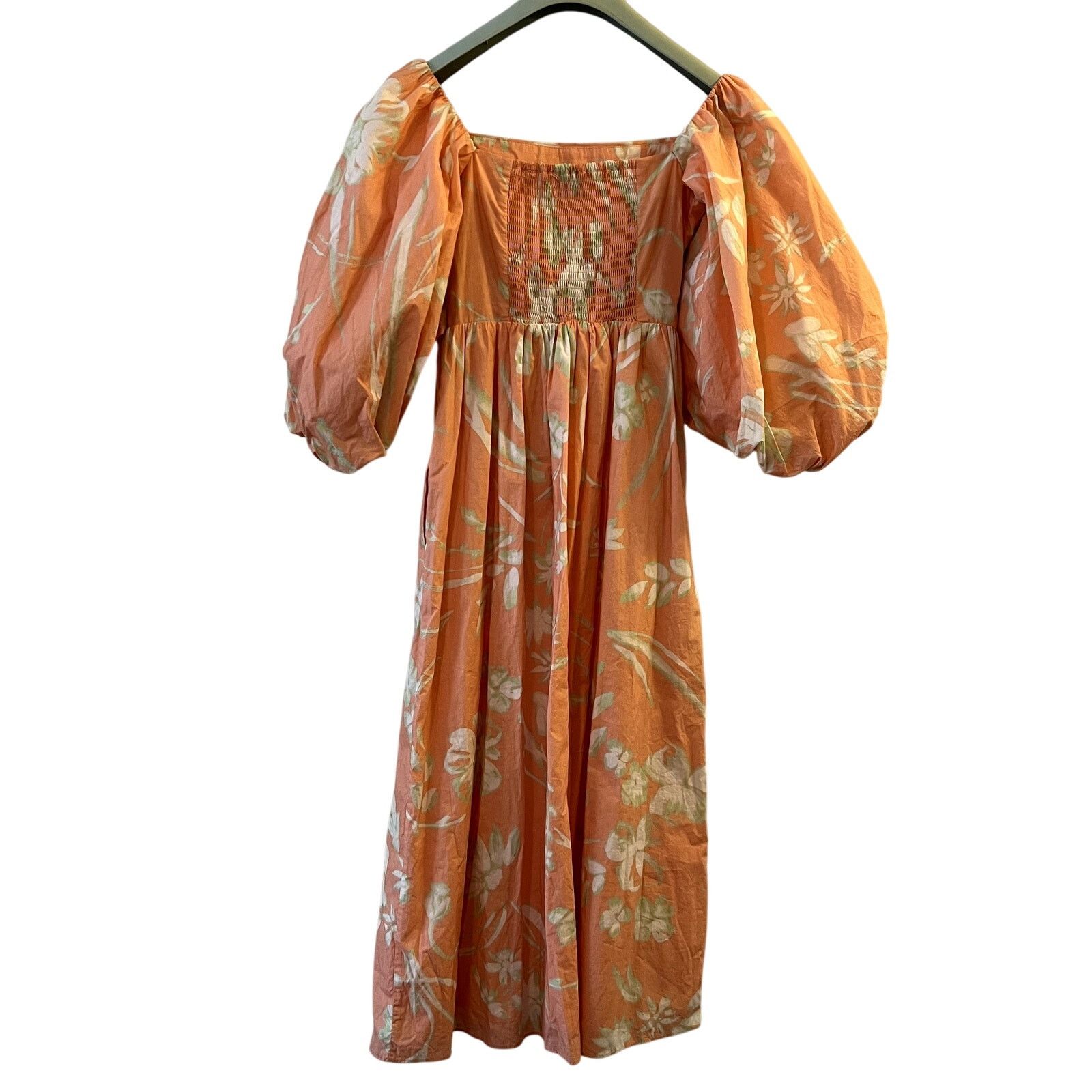 Tanya Taylor Tanya Taylor peach Alora midi dress size 4 floral cotton D1 Size S / US 4 / IT 40 - 3 Thumbnail