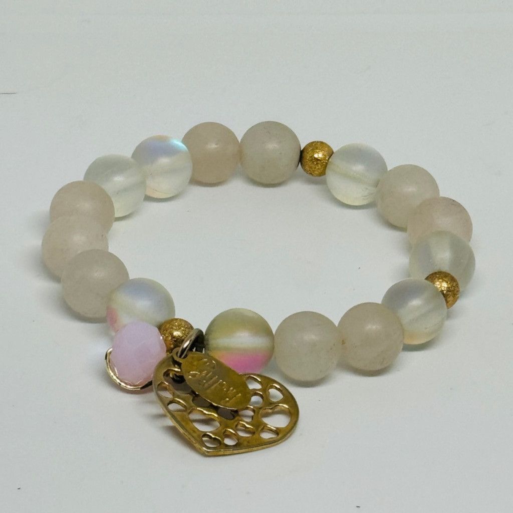 Gypsy Designer Gypsy Matte Rose Quartz Moonstone Bracelet 7" Size ONE SIZE - 5 Thumbnail