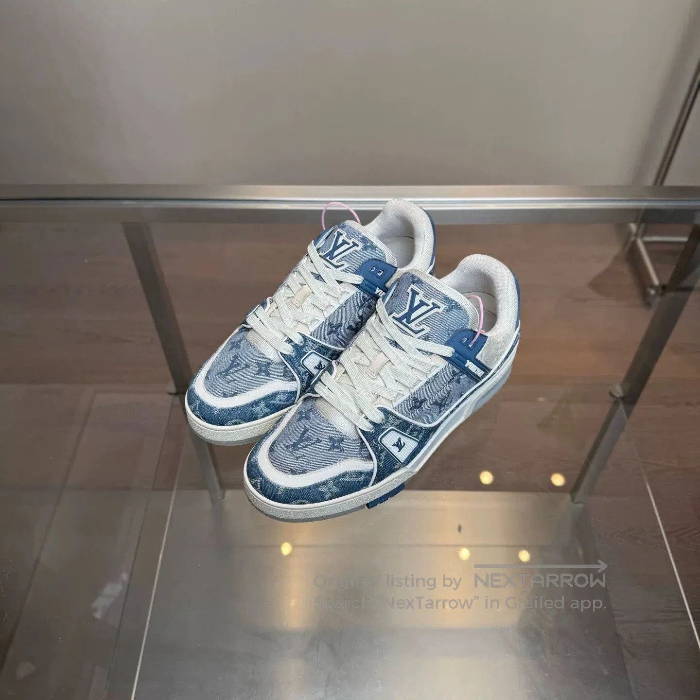 Louis Vuitton LV Trainer Blue Denim Sneakers. Size US 8.5 / EU 41-42 - 1 Thumbnail