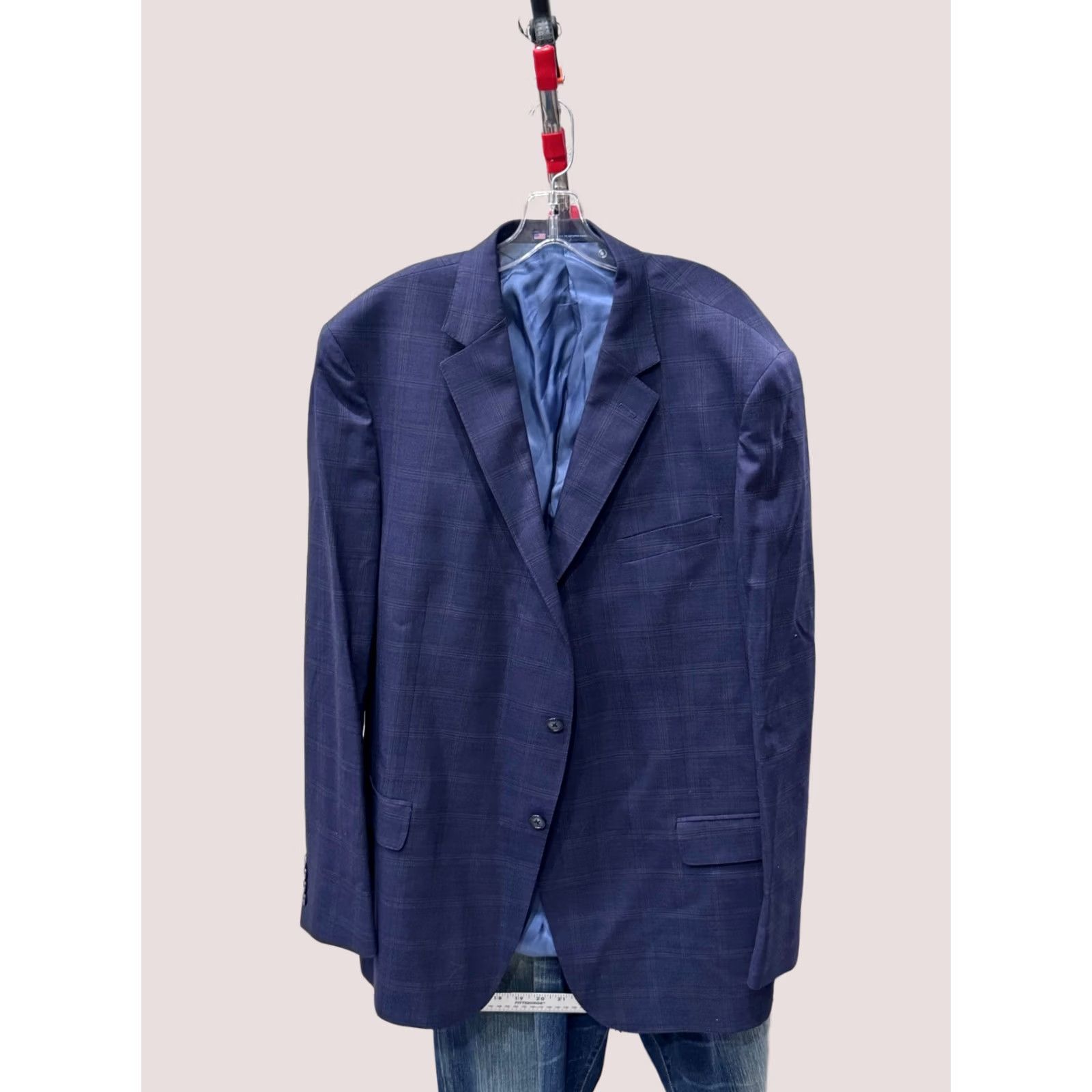 Hart Schaffner Marx Hart Schaffer Marx Jacket Coat Mens 52L Blue Plaid Wool Jacket Coat Mens Size US L / EU 52-54 / 3 - 1 Thumbnail