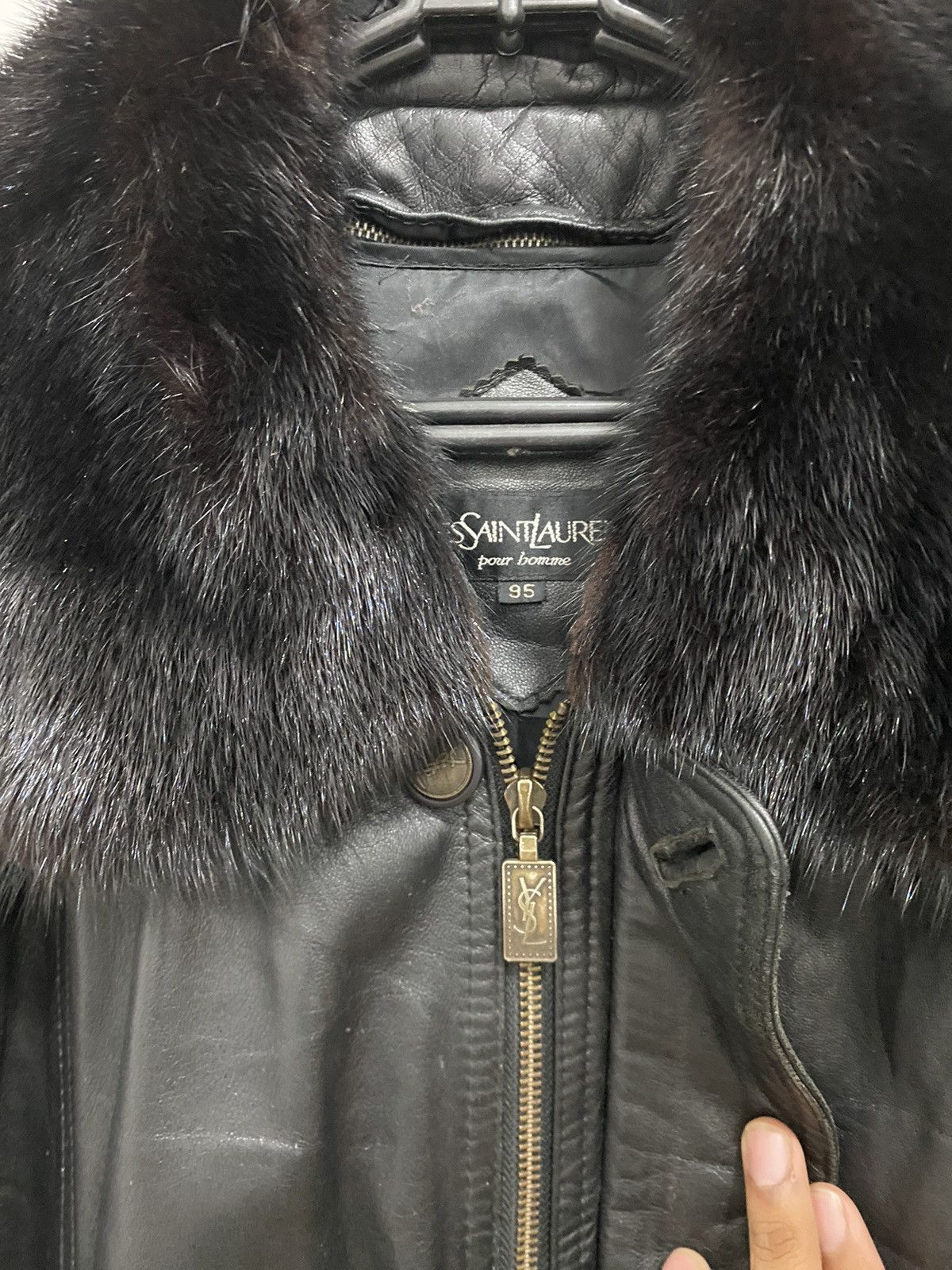 Saint Laurent Paris 💥Leather💥Yves Saint Laurent Leather Coat Size US L / EU 52-54 / 3 - 14 Thumbnail