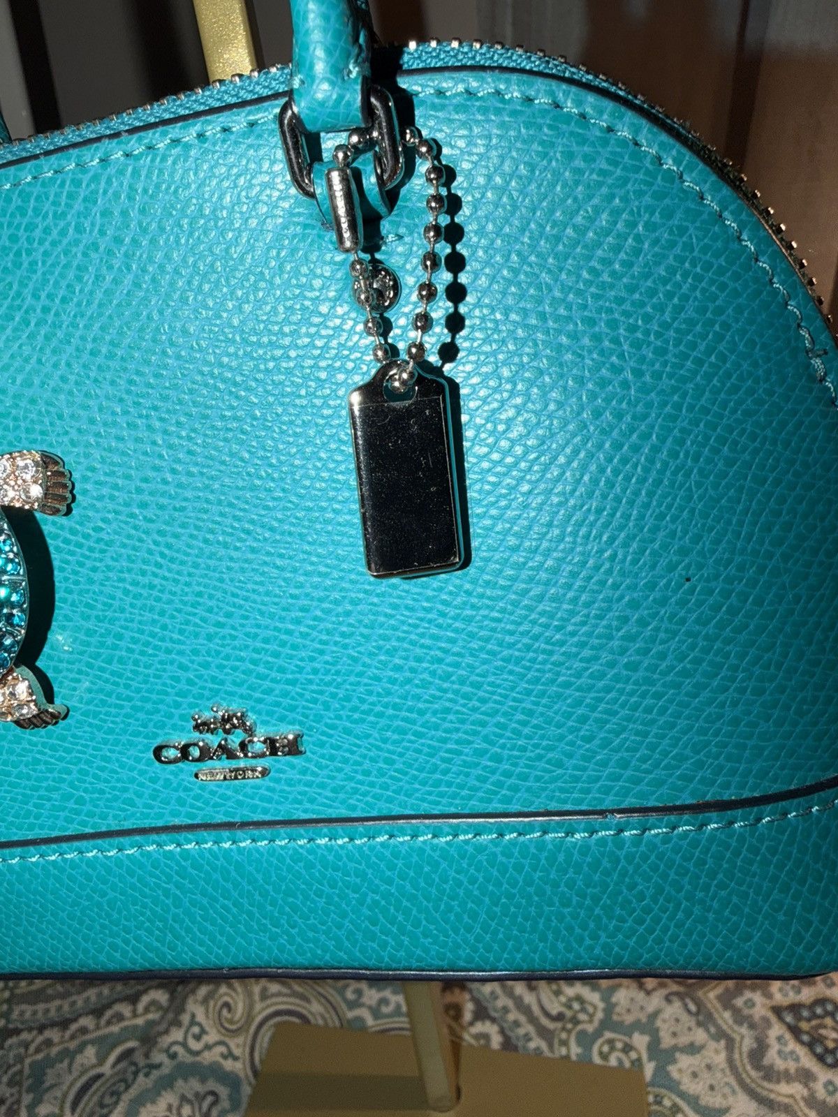 Coach Coach Turquoise Teal Leather Micro Mini Sierra Satchel Cros Size ONE SIZE - 3 Thumbnail