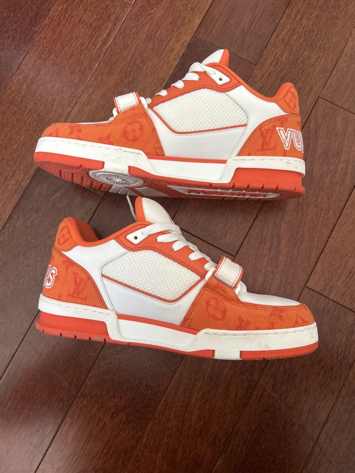 Louis Vuitton Louis Vuitton Trainer Monogram Denim Orange Size US 10.5 / EU 43-44 - 2 Thumbnail