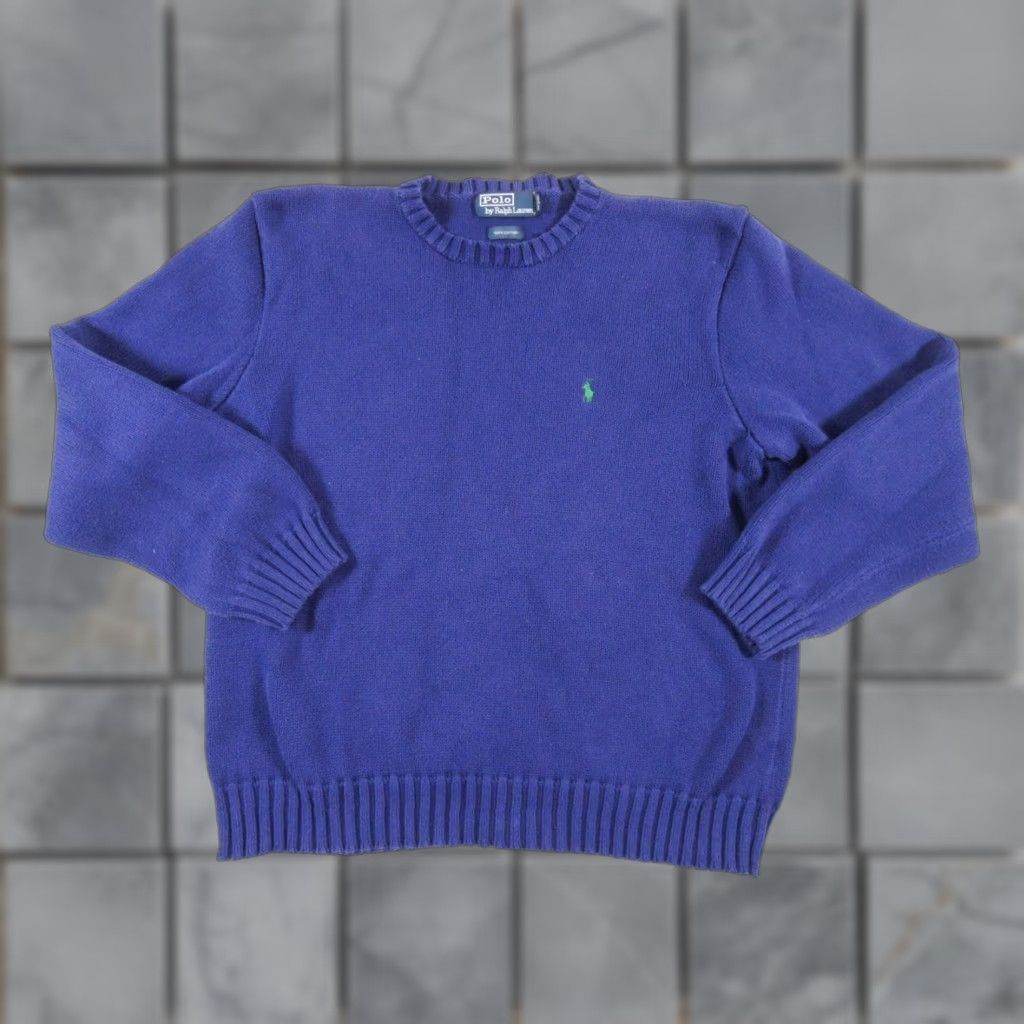 Polo Ralph Lauren VINTAGE Polo Ralph Lauren Men's Sweater XL Knit Crewneck Pullover Preppy Blue Size US XL / EU 56 / 4 - 1 Thumbnail