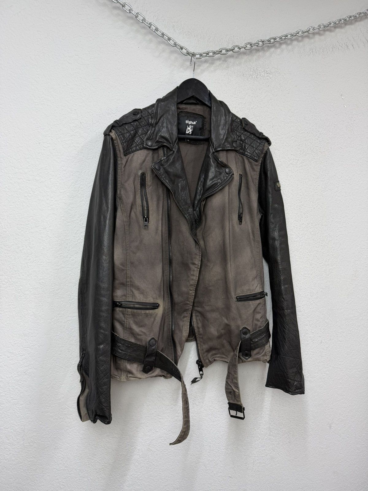 If Six Was Nine Rick Owens Style Bomber Cropped Leather Jacket Distressed Size US L / EU 52-54 / 3 - 2 Thumbnail