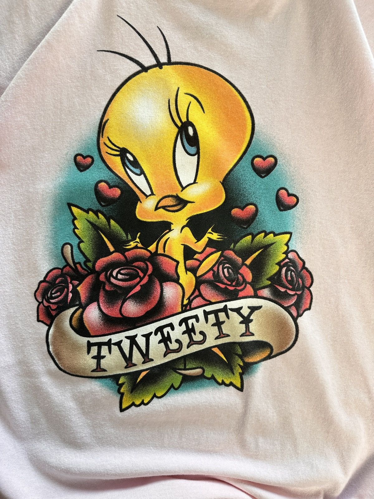Cartoon Network × Designer Looney Tunes Pink Tweety graphic tee, Used in good condition Size US L / EU 52-54 / 3 - 2 Thumbnail